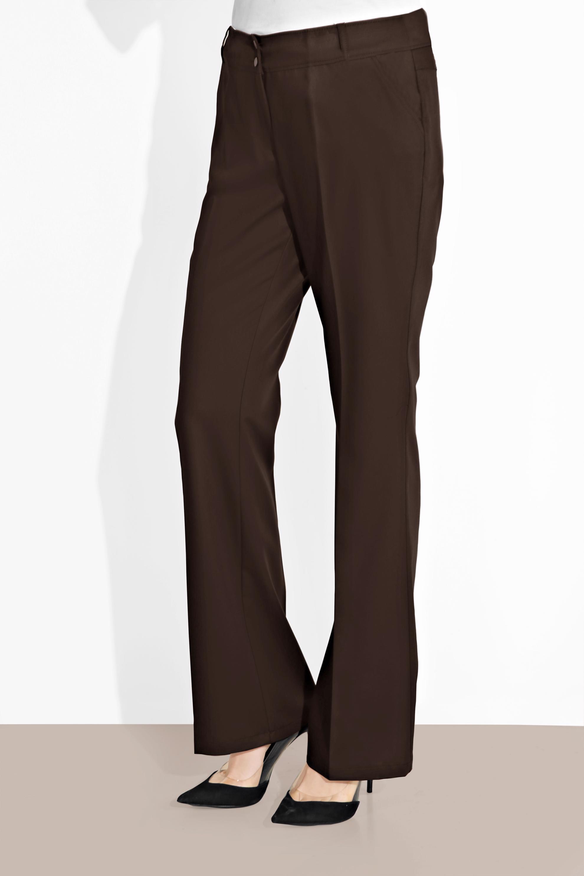 Tesettür giyim KAHVE BOL PAÇA PAMUKLU PANTOLON 7576 