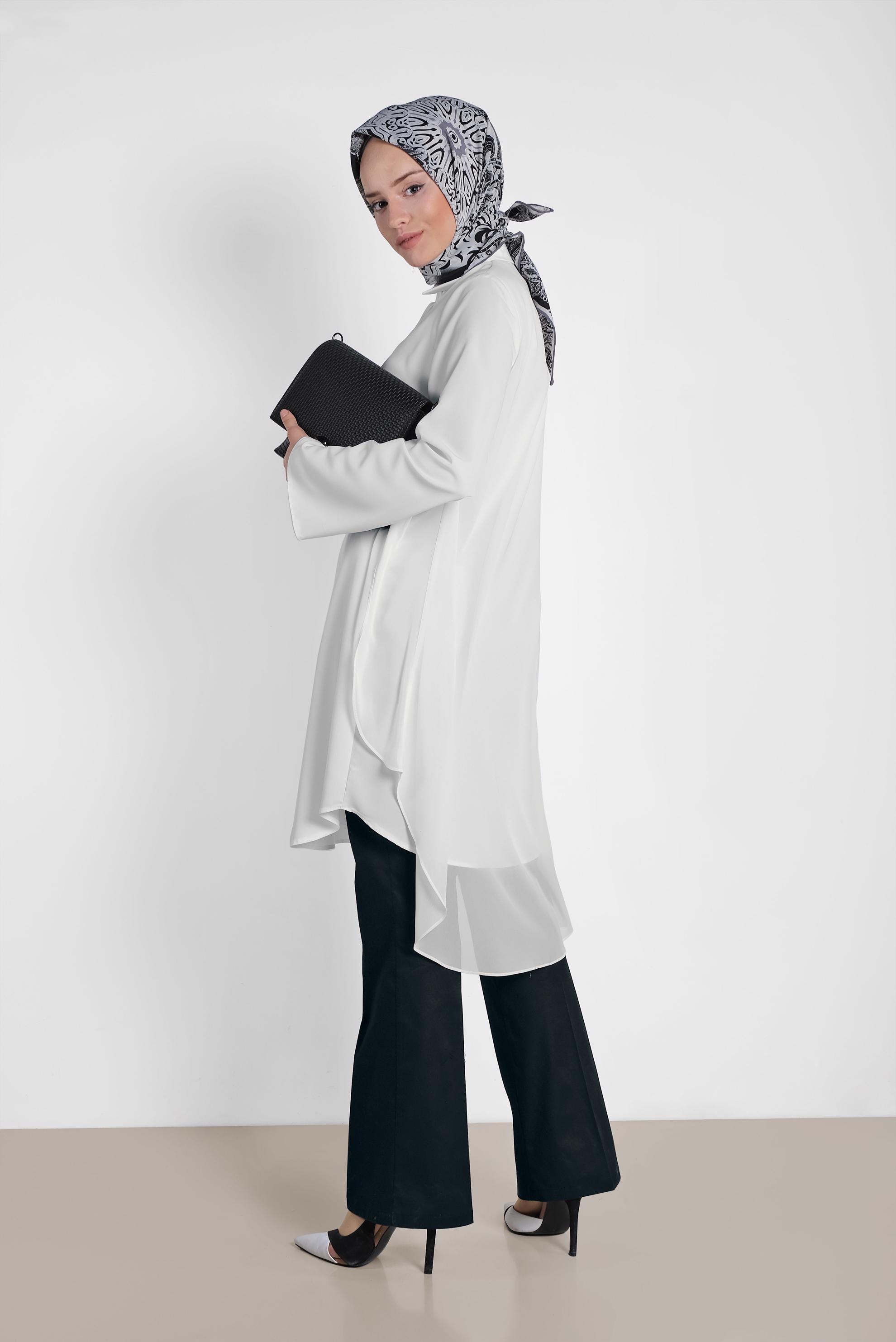 Tesettür giyim LACİVERT BOL PAÇA PAMUKLU PANTOLON 7576 