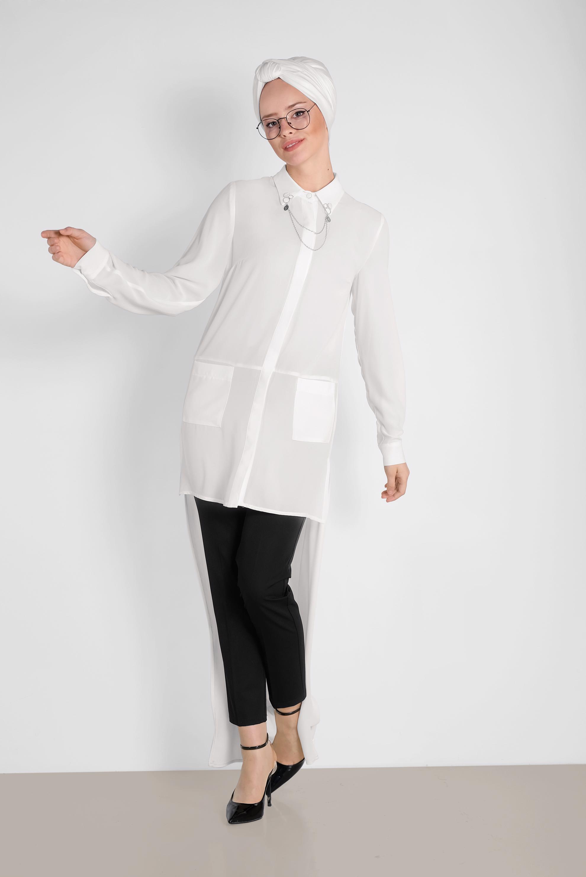 Tesettür giyim SİYAH ARA BEL KUMAŞ PANTOLON 7577