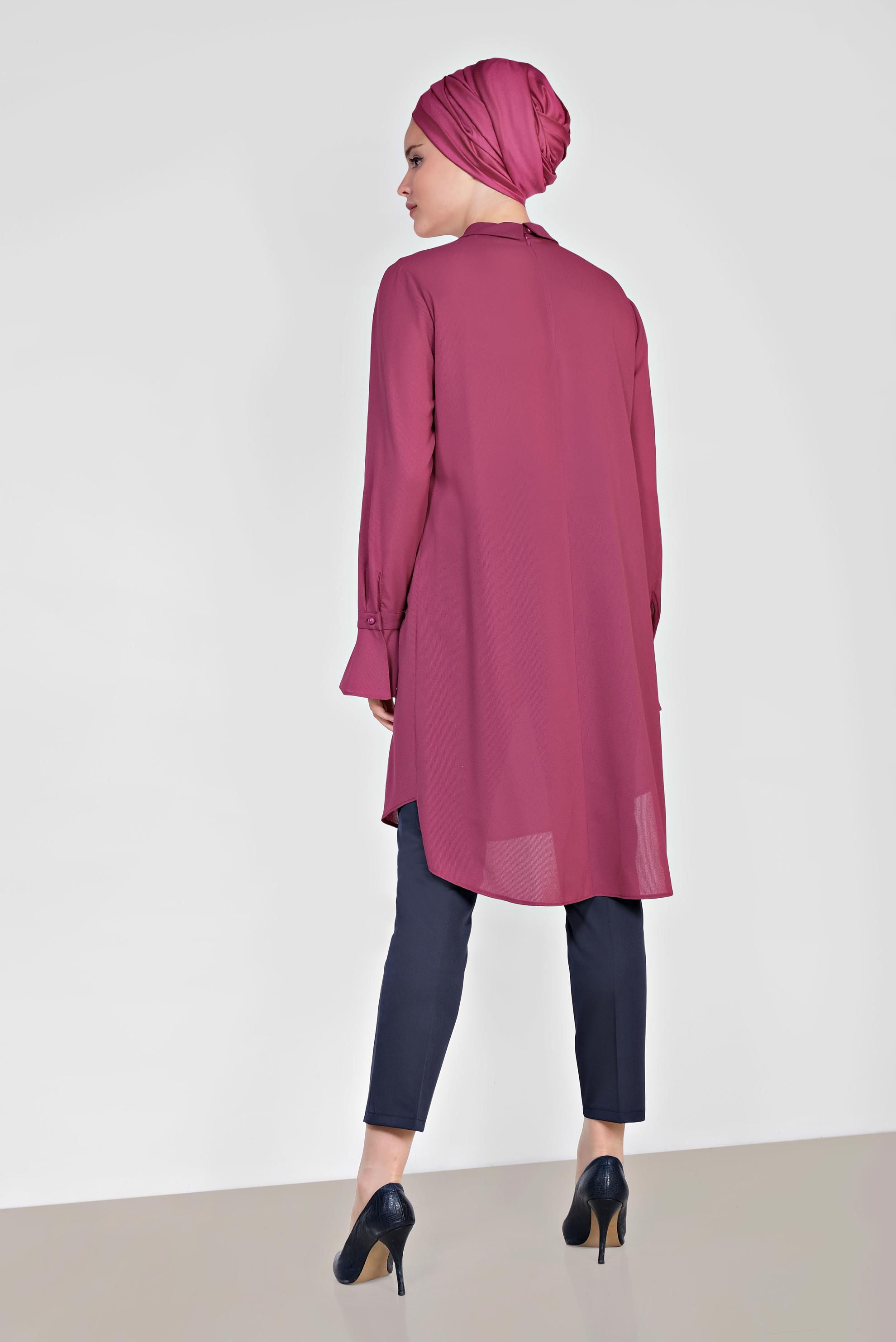 Tesettür giyim LACİVERT ARA BEL KUMAŞ PANTOLON 7577