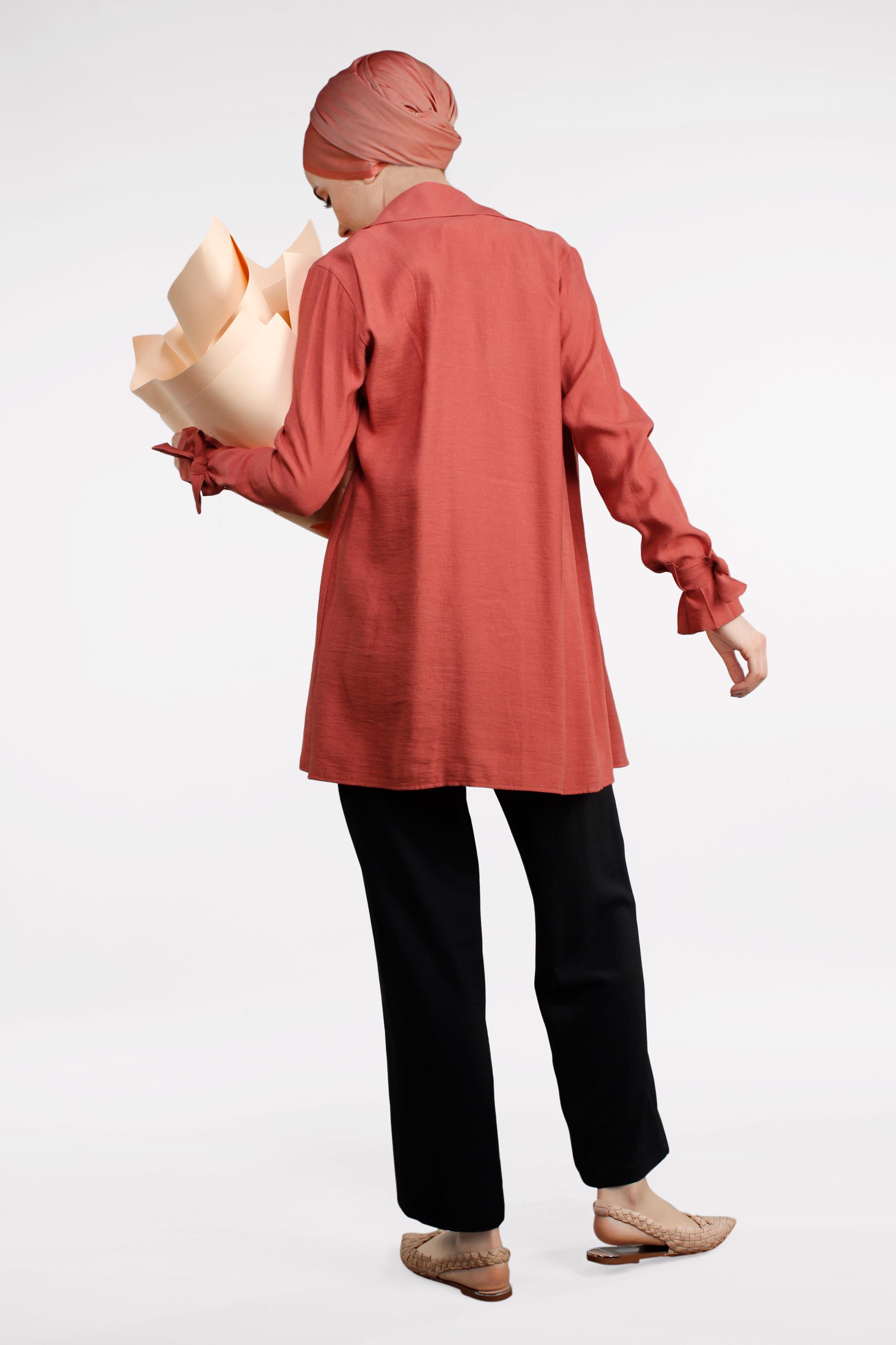 Tesettür giyim SİYAH YÜKSEK BEL KEMERLİ LİKRALI PANTOLON 7587 