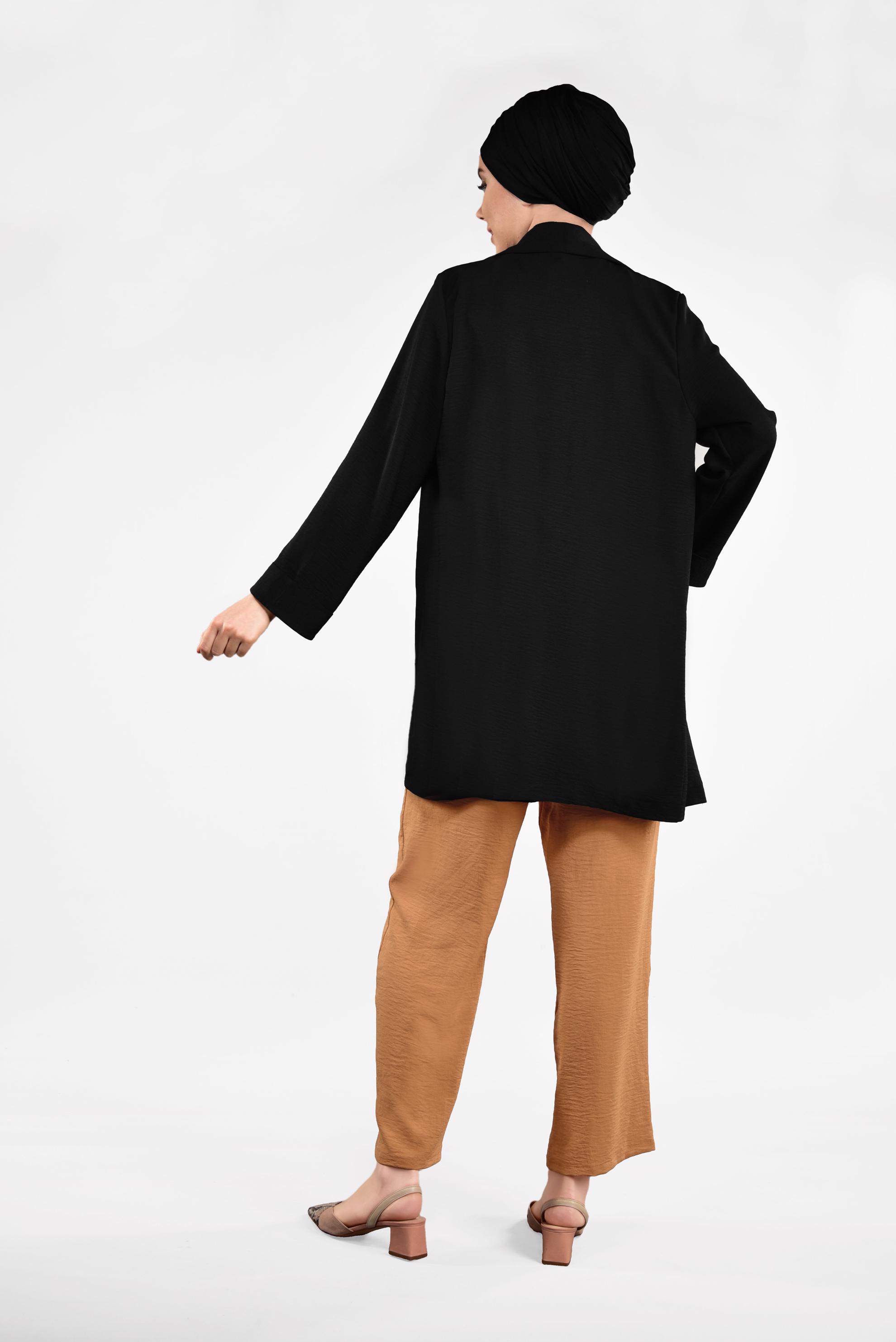 Tesettür giyim TABA YÜKSEK BEL KEMERLİ LİKRALI PANTOLON 7587 