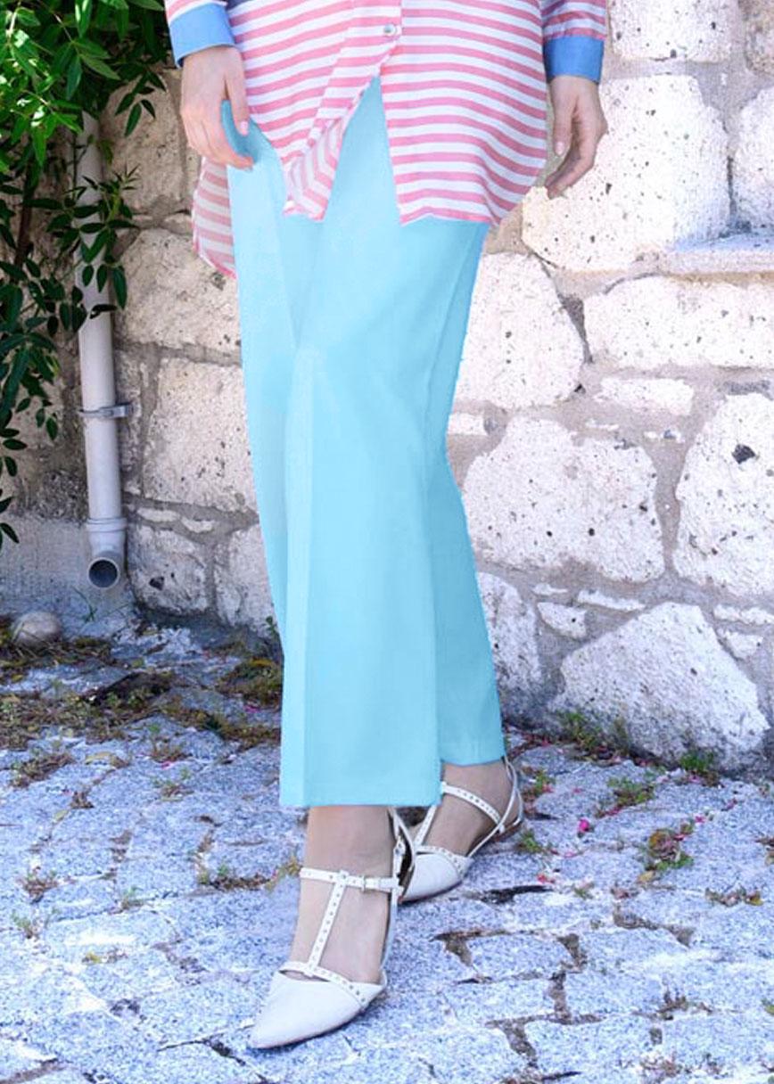 Tesettür giyim MAVİ LİKRALI PANTOLON 7588 