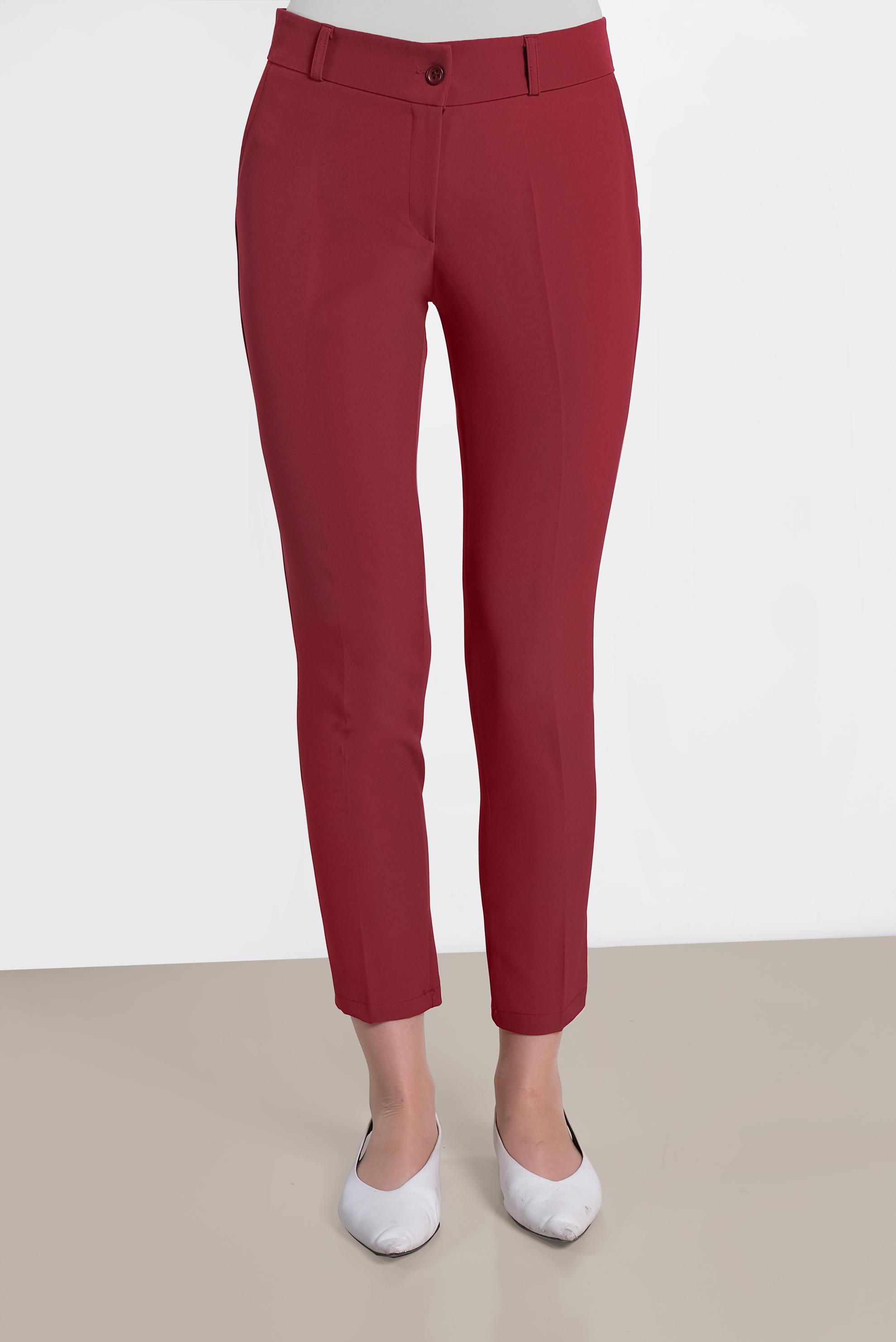 Tesettür giyim BORDO ARA BEL DAR PAÇA PANTOLON 7589 