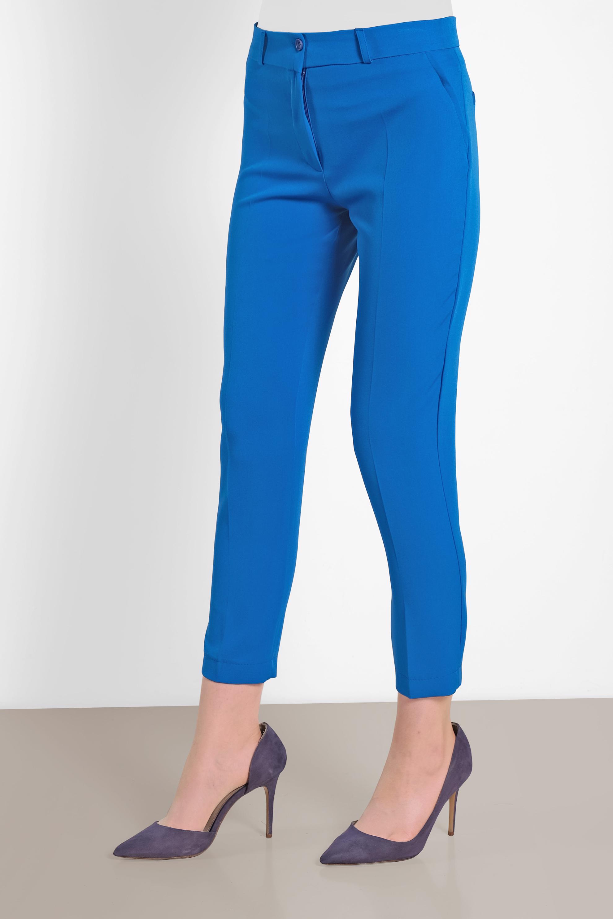 Tesettür giyim MAVİ ARA BEL DAR PAÇA PANTOLON 7589 