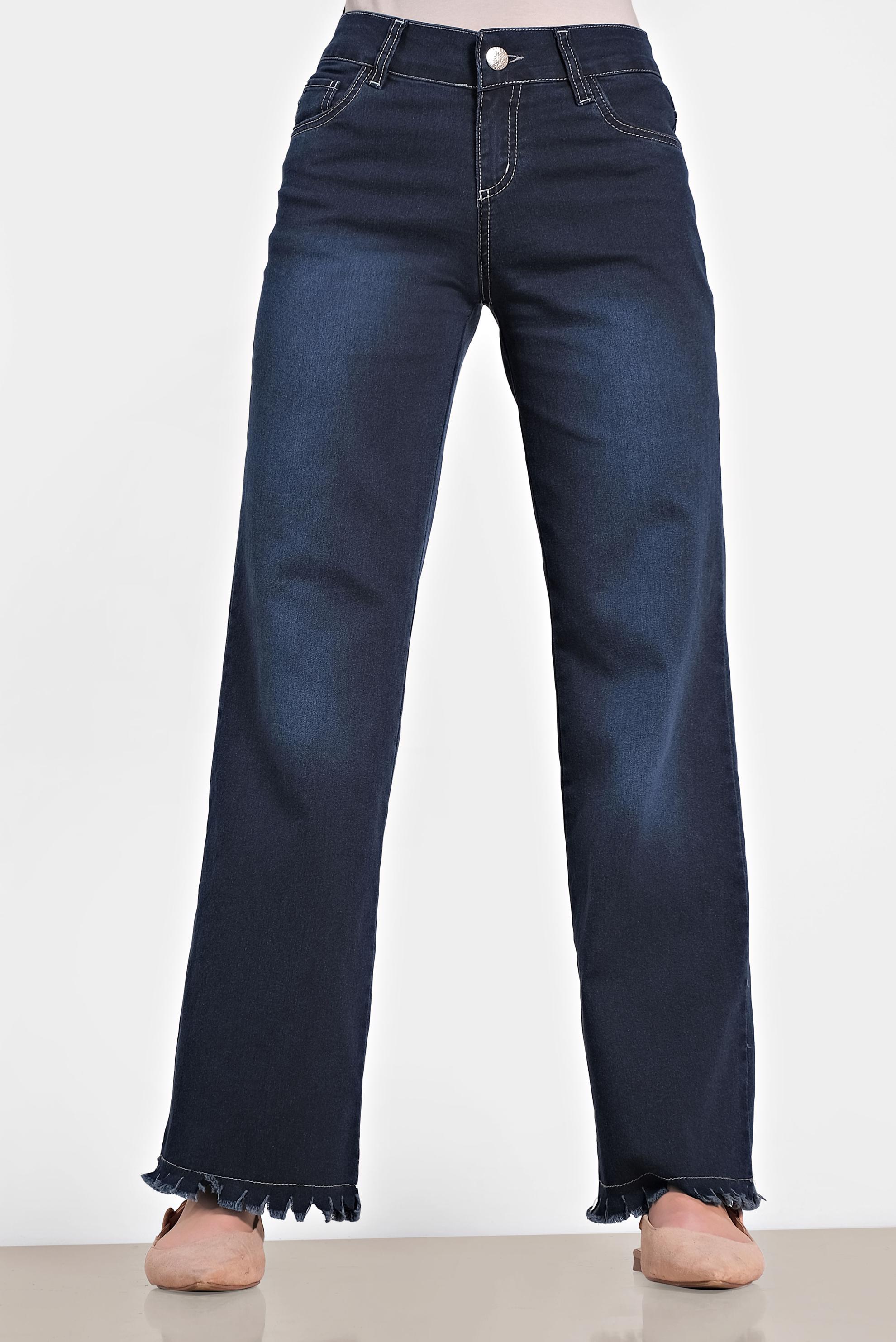 Tesettür giyim LACİVERT PAÇA DETAYLI PANTOLON 7591 