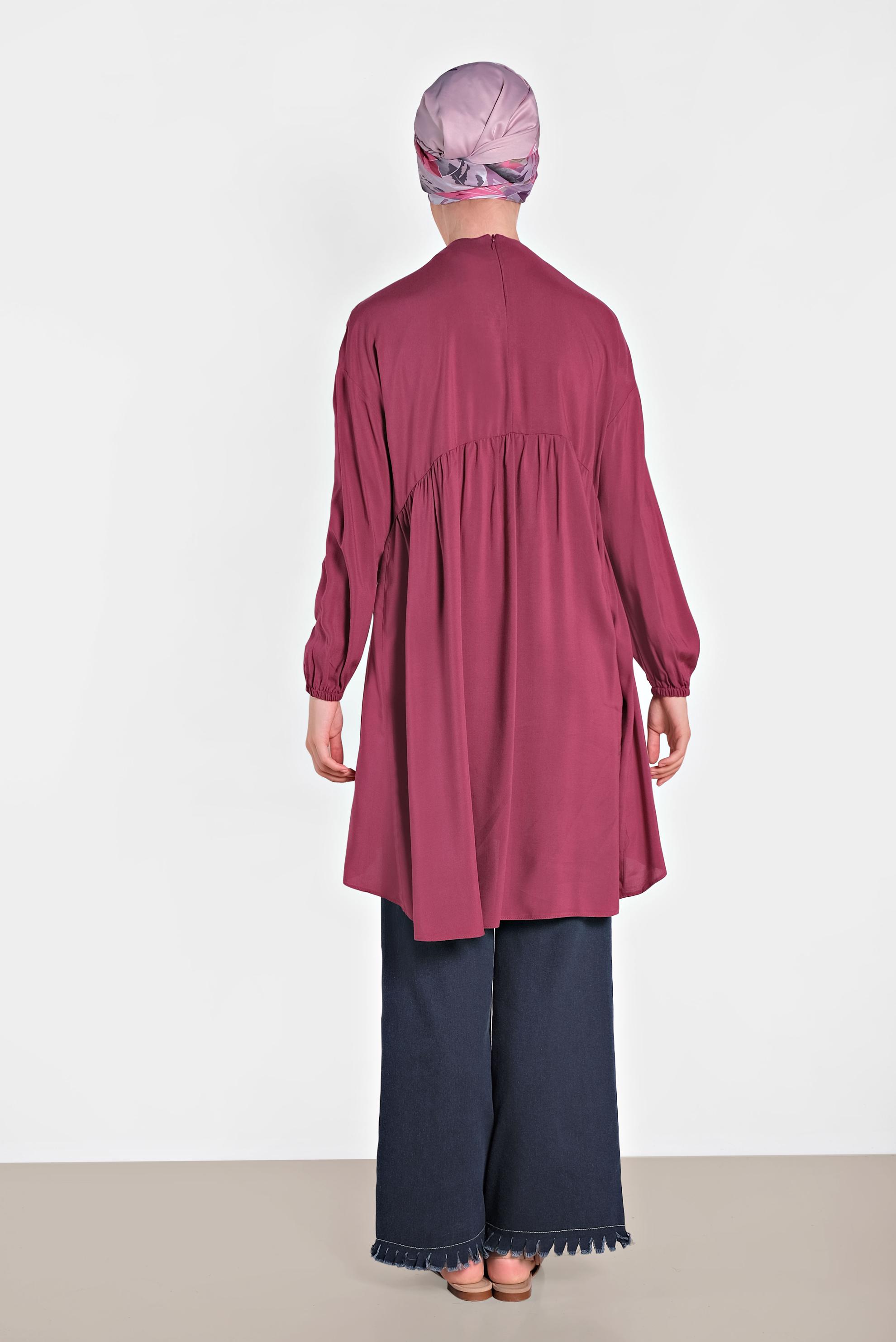 Tesettür giyim LACİVERT PAÇA DETAYLI PANTOLON 7591 