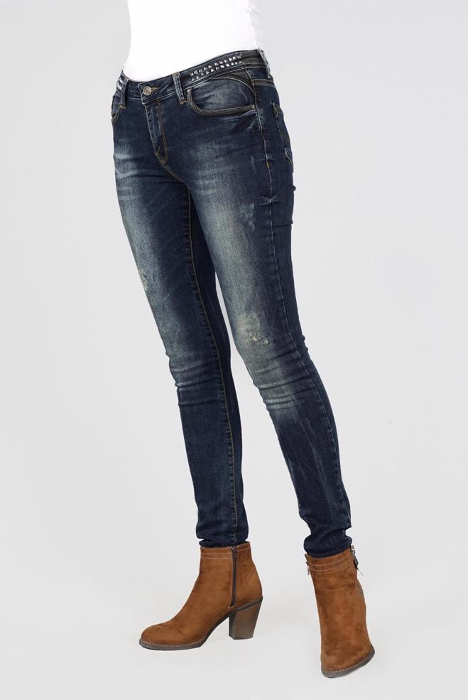 Hijab clothing NAVY BLUE Slim-fit Pants 7928  - ALVİNA