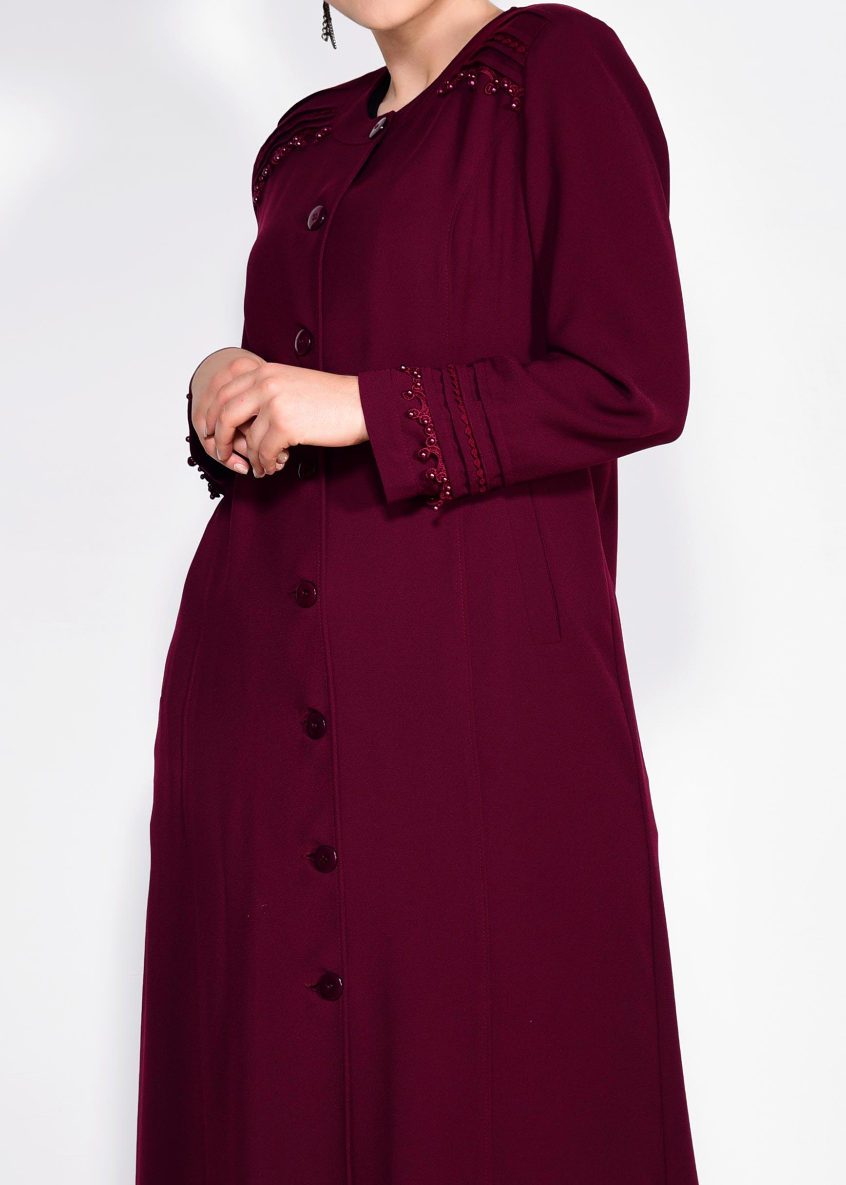 Hijab clothing DAMSON Guipure Detail Buttoned Overcoat 1277 