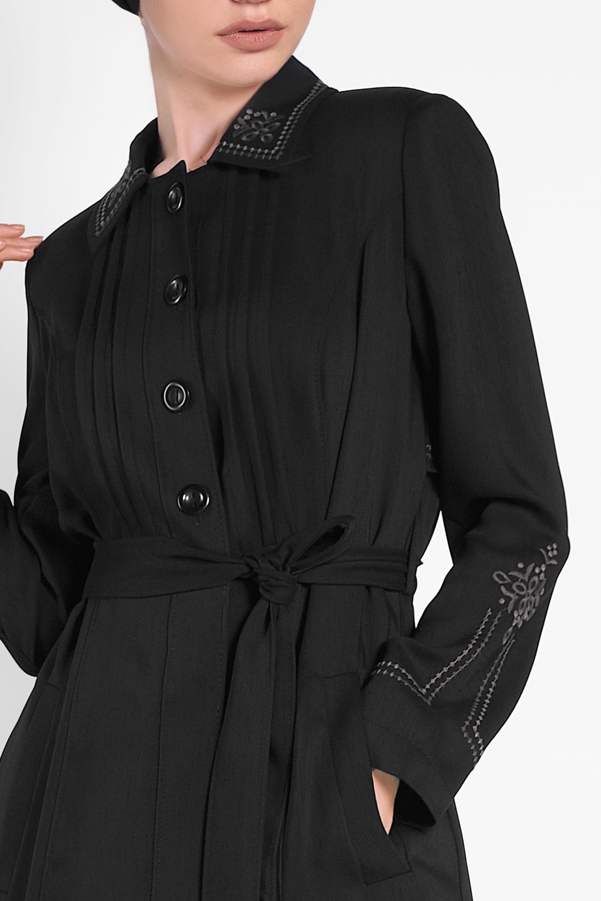 Tesettür giyim SİYAH KOLLARI VE SIRTI NAKIŞLI PARDESÜ 1283 