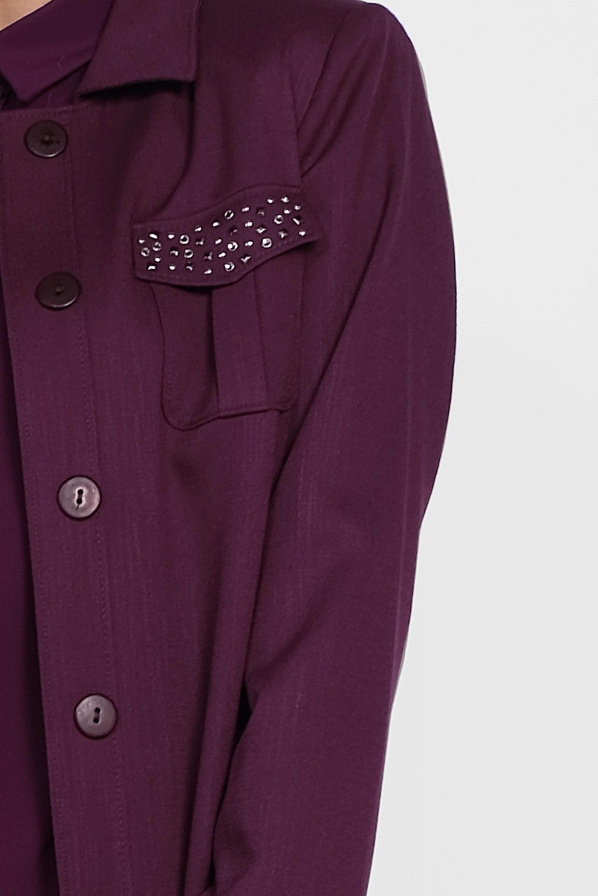 Hijab clothing PURPLE Hidden Button Overcoat 1444