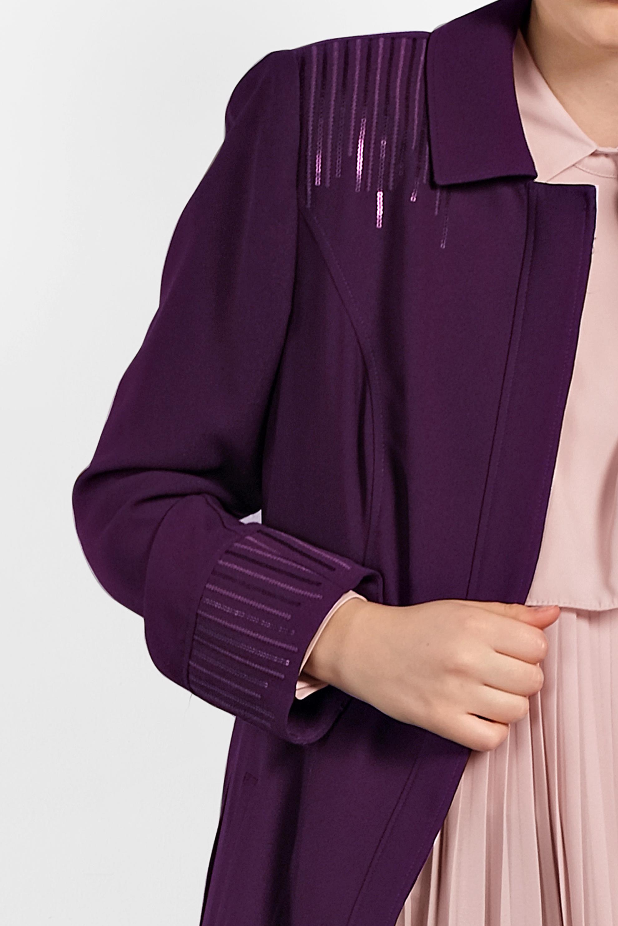 Tesettür giyim MOR GİZLİ DÜĞMELİ PARDESÜ 1455