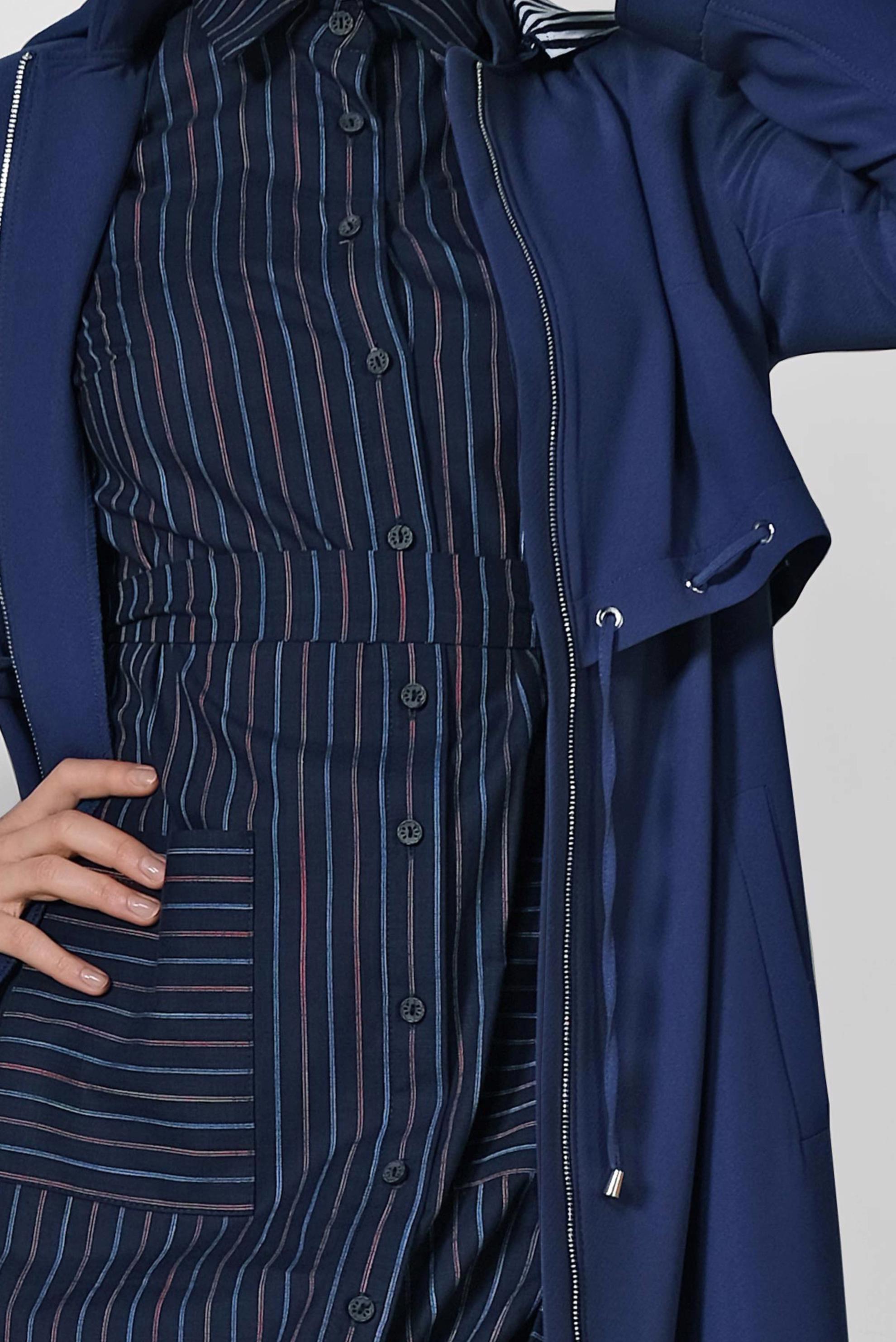 Tesettür giyim LACİVERT FERMUARLI KAPÜŞONLU PARDESÜ 1457