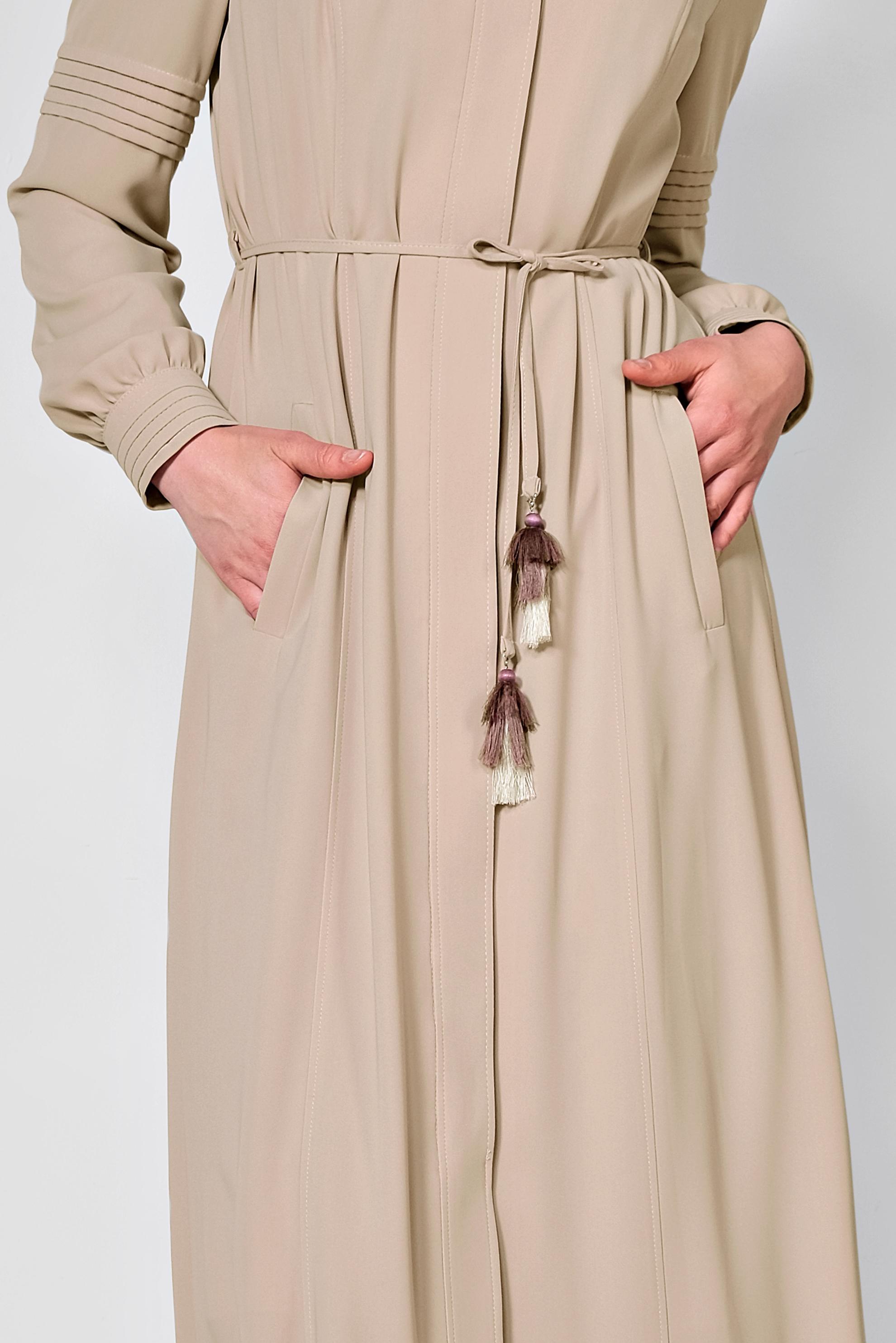 Tesettür giyim KAHVE GİZLİ DÜĞMELİ CEPLİ PARDESÜ 1467