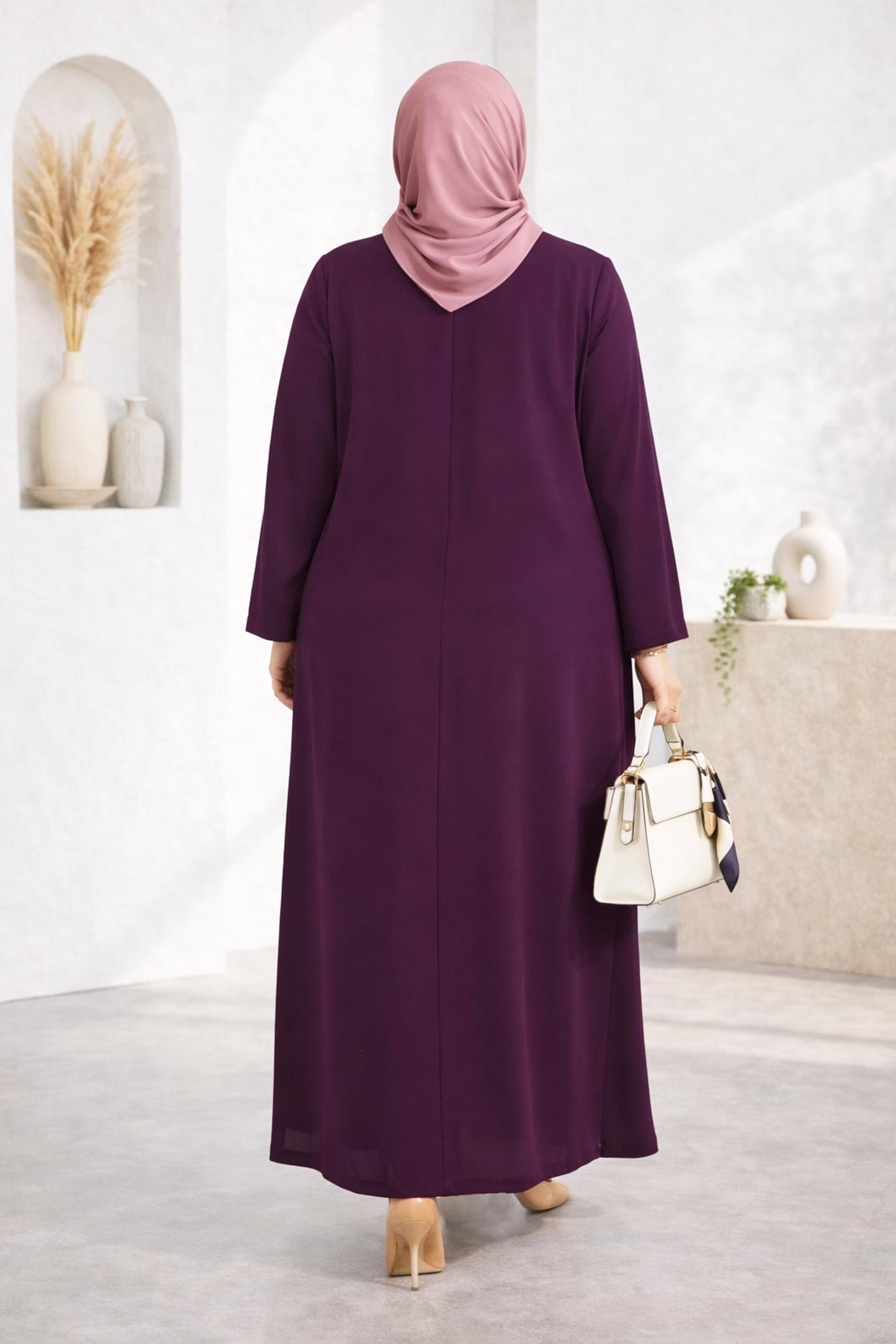 Tesettür giyim MÜRDÜM NAKIŞ DETAYLI PARDESÜ 1469