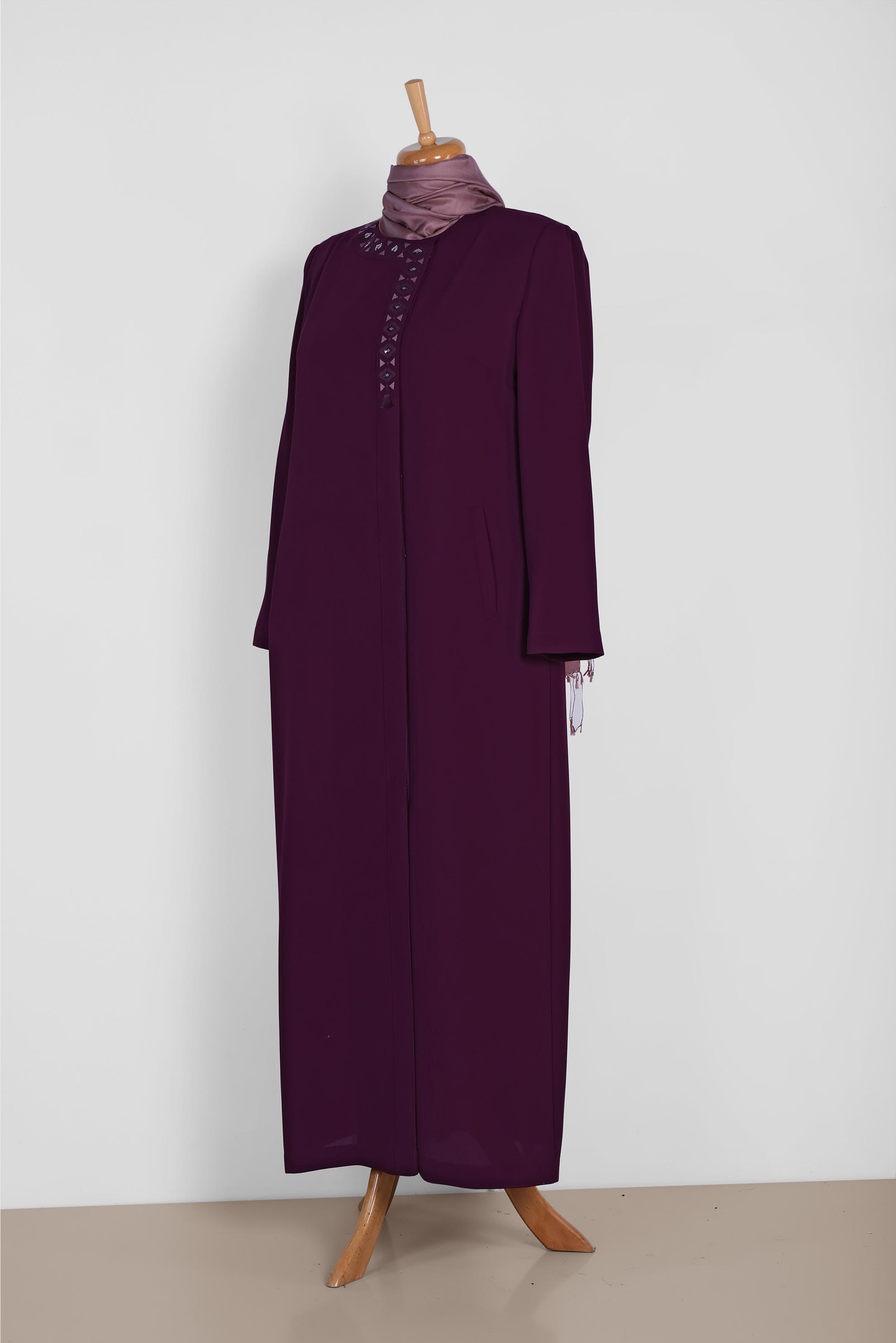 Tesettür giyim MÜRDÜM NAKIŞ DETAYLI PARDESÜ 1469