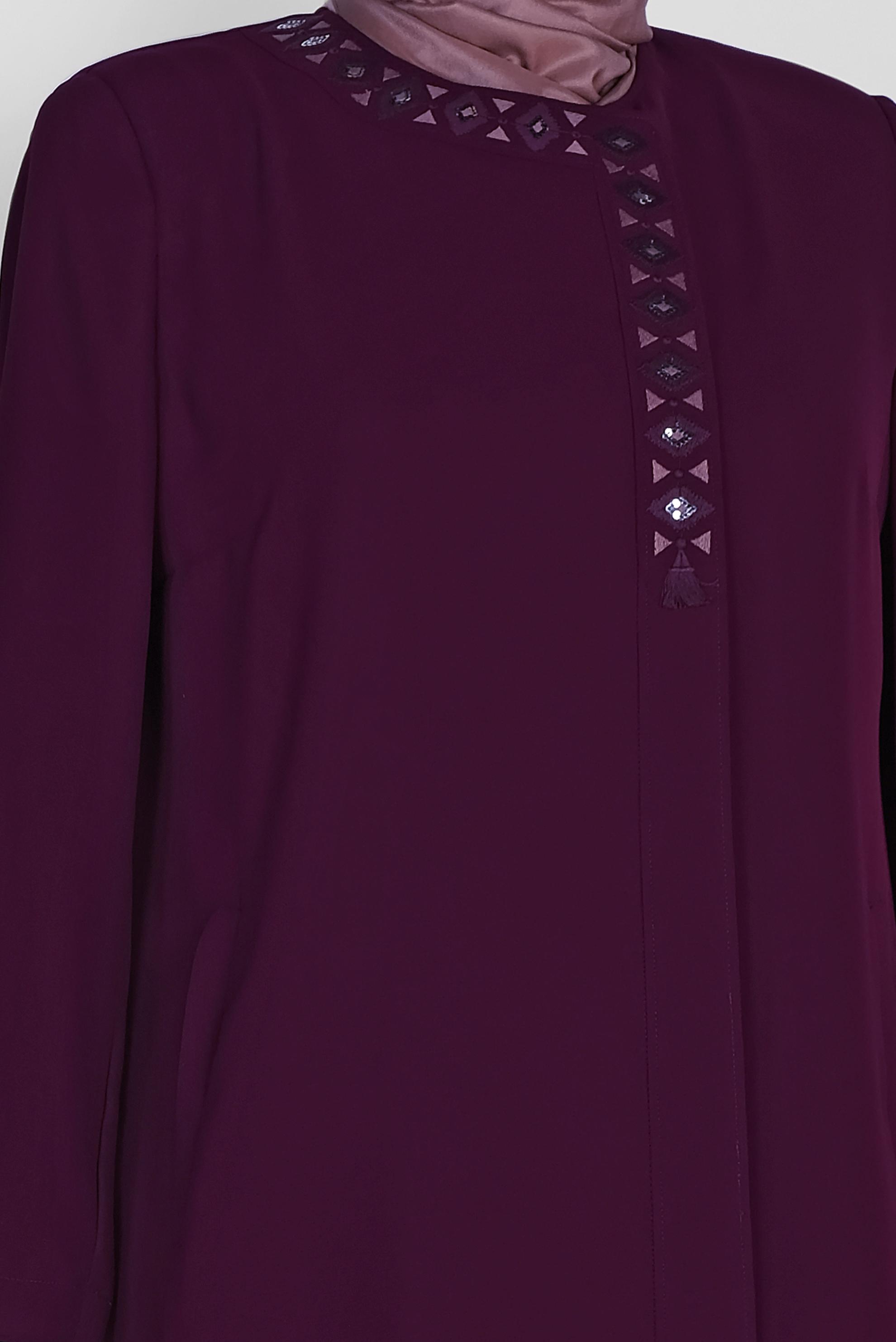 Tesettür giyim MÜRDÜM NAKIŞ DETAYLI PARDESÜ 1469