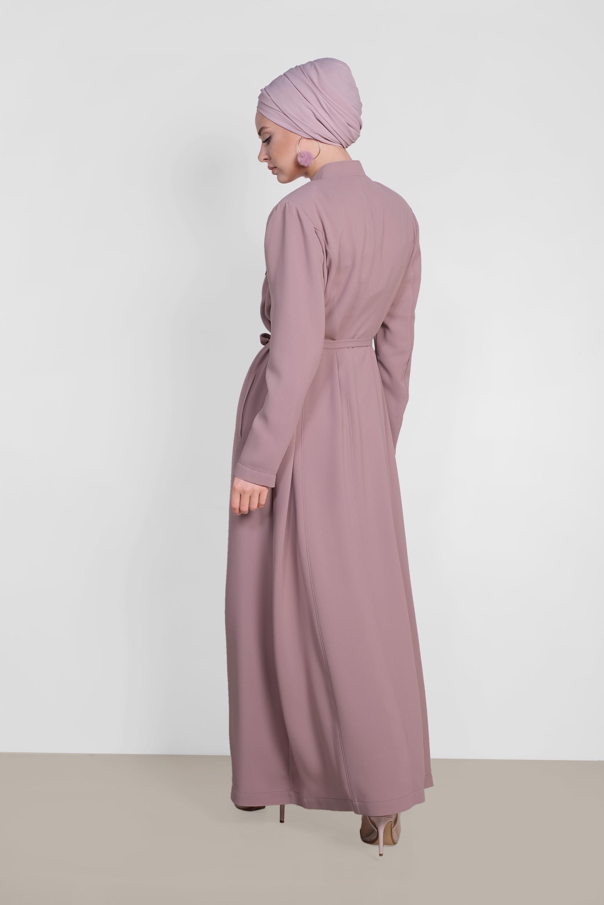 Hijab clothing POWDER Guipure Detail Hidden Button Overcoat 1471 