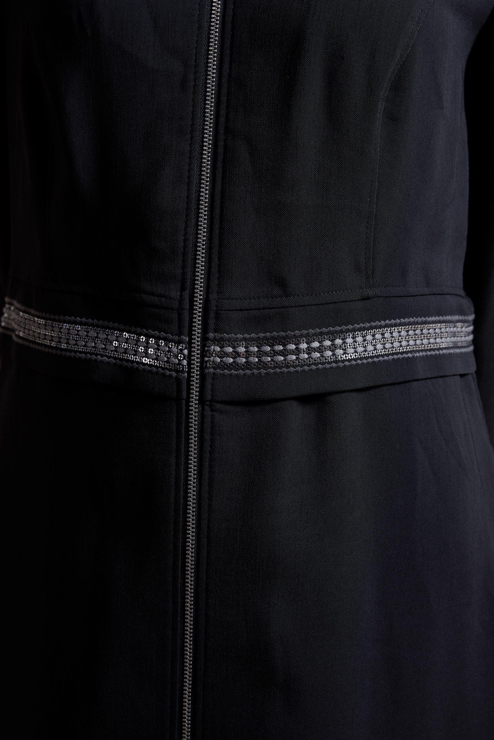 Tesettür giyim SİYAH FERMUARLI PARDESÜ 1474