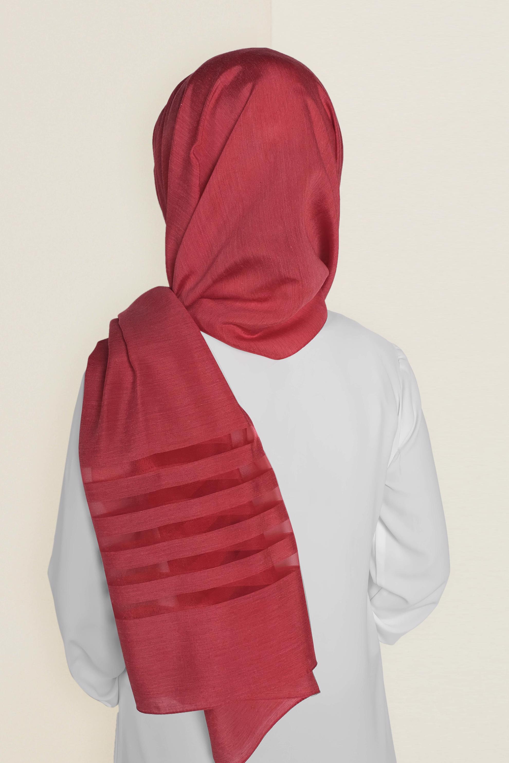 Vêtements hijab ROUGE 9950 ALVİNA TÜLLÜ ABİYE ŞAL