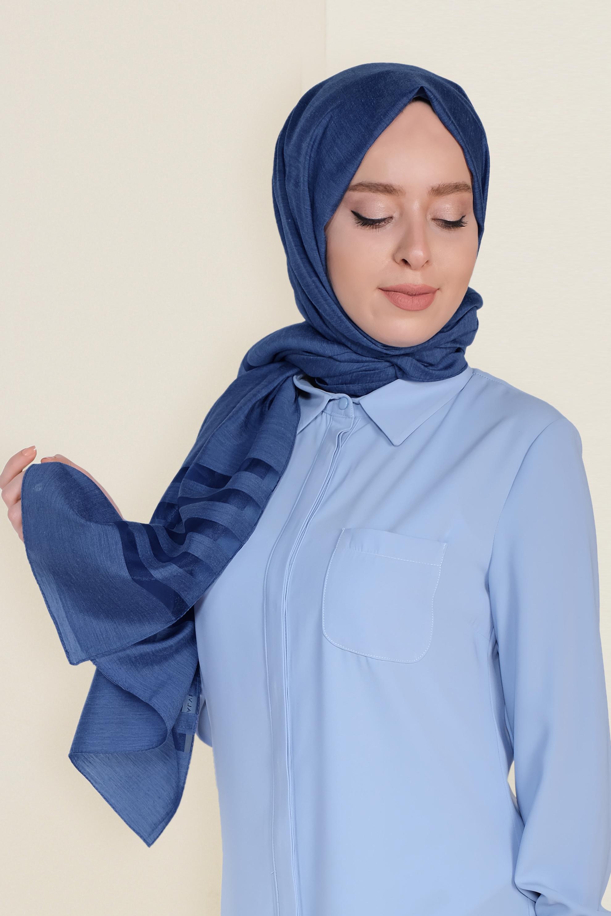 Tesettür giyim LACİVERT 9950 ALVİNA TÜLLÜ ABİYE ŞAL