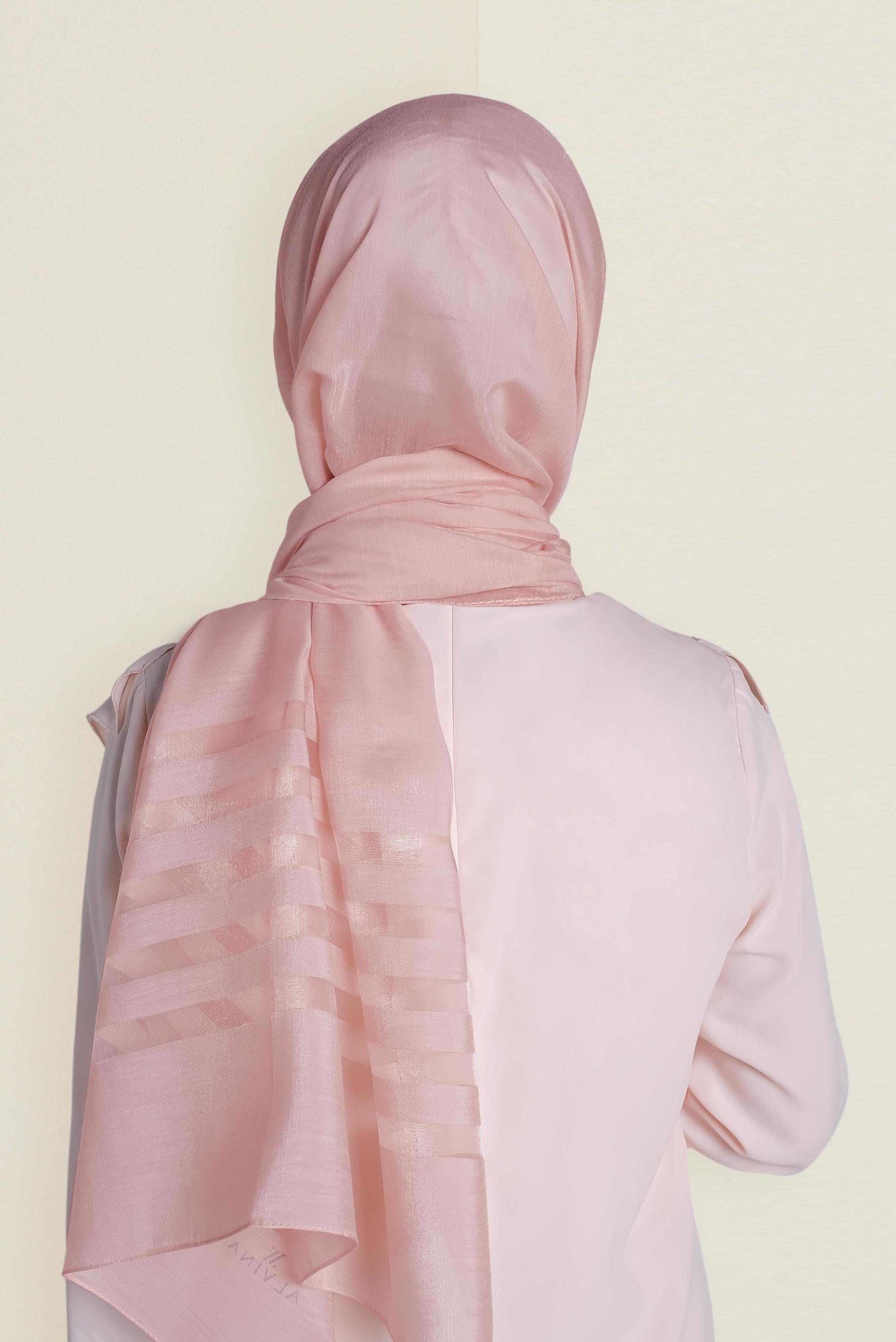 Vêtements hijab POUDRE 9950 ALVİNA TÜLLÜ ABİYE ŞAL