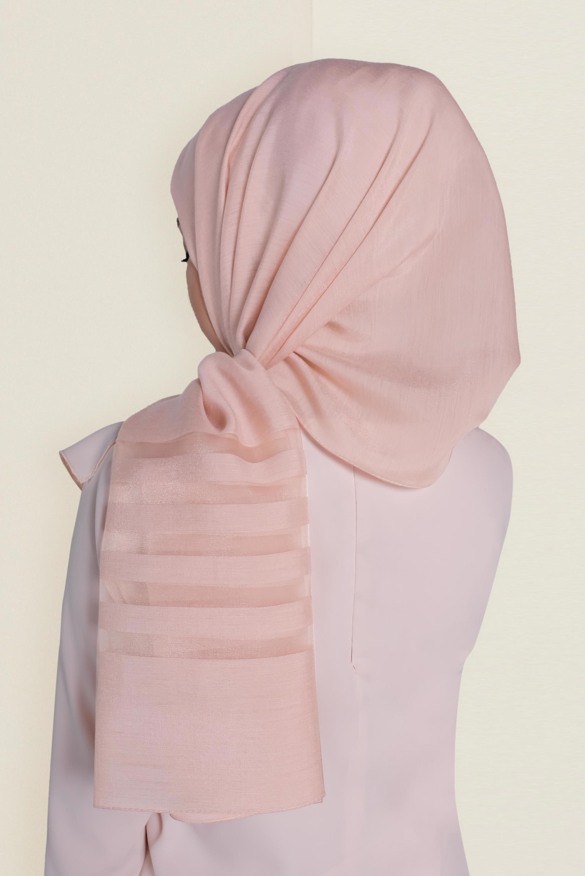 Vêtements hijab POUDRE 9950 ALVİNA TÜLLÜ ABİYE ŞAL