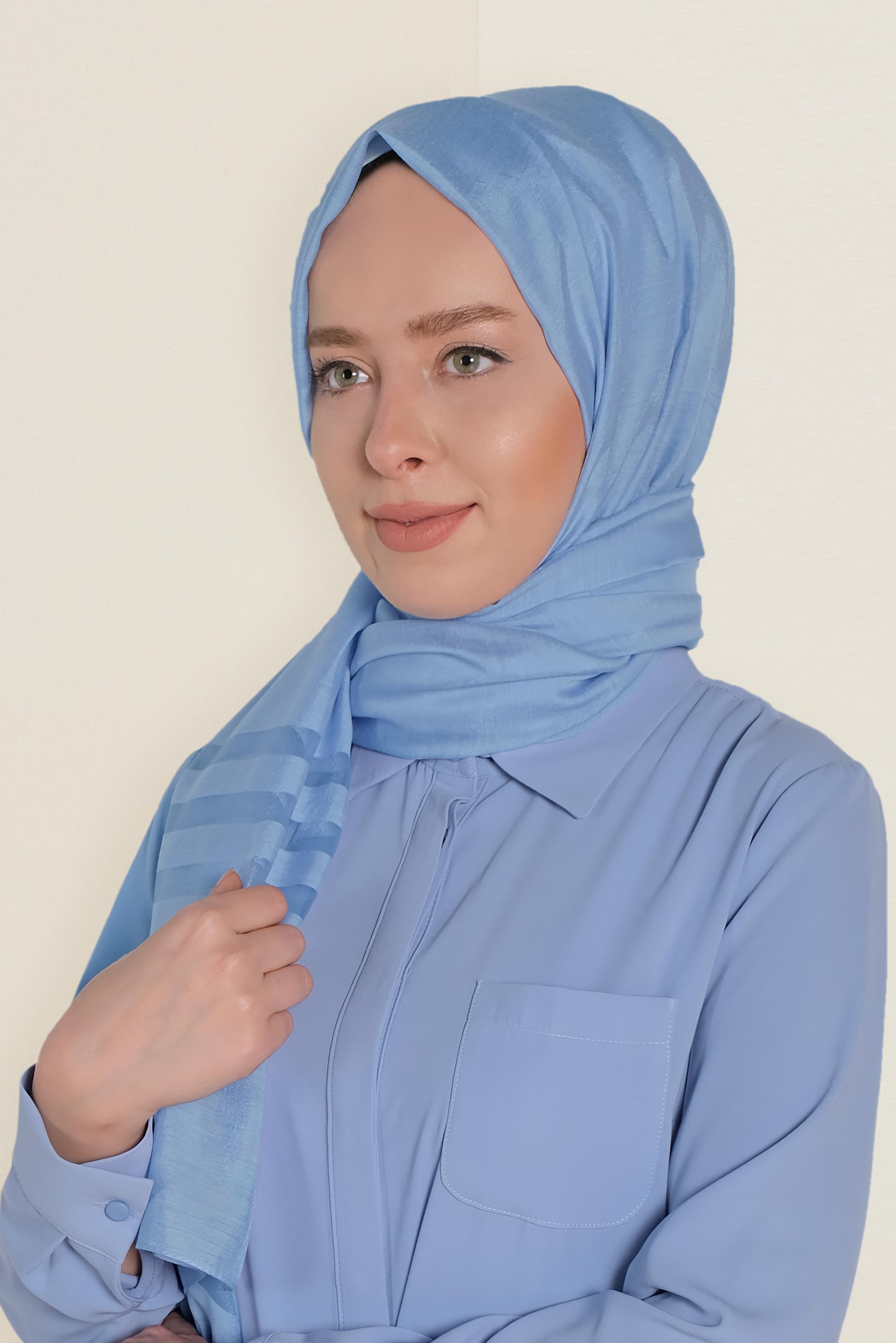 Vêtements hijab BLEU 9950 ALVİNA TÜLLÜ ABİYE ŞAL
