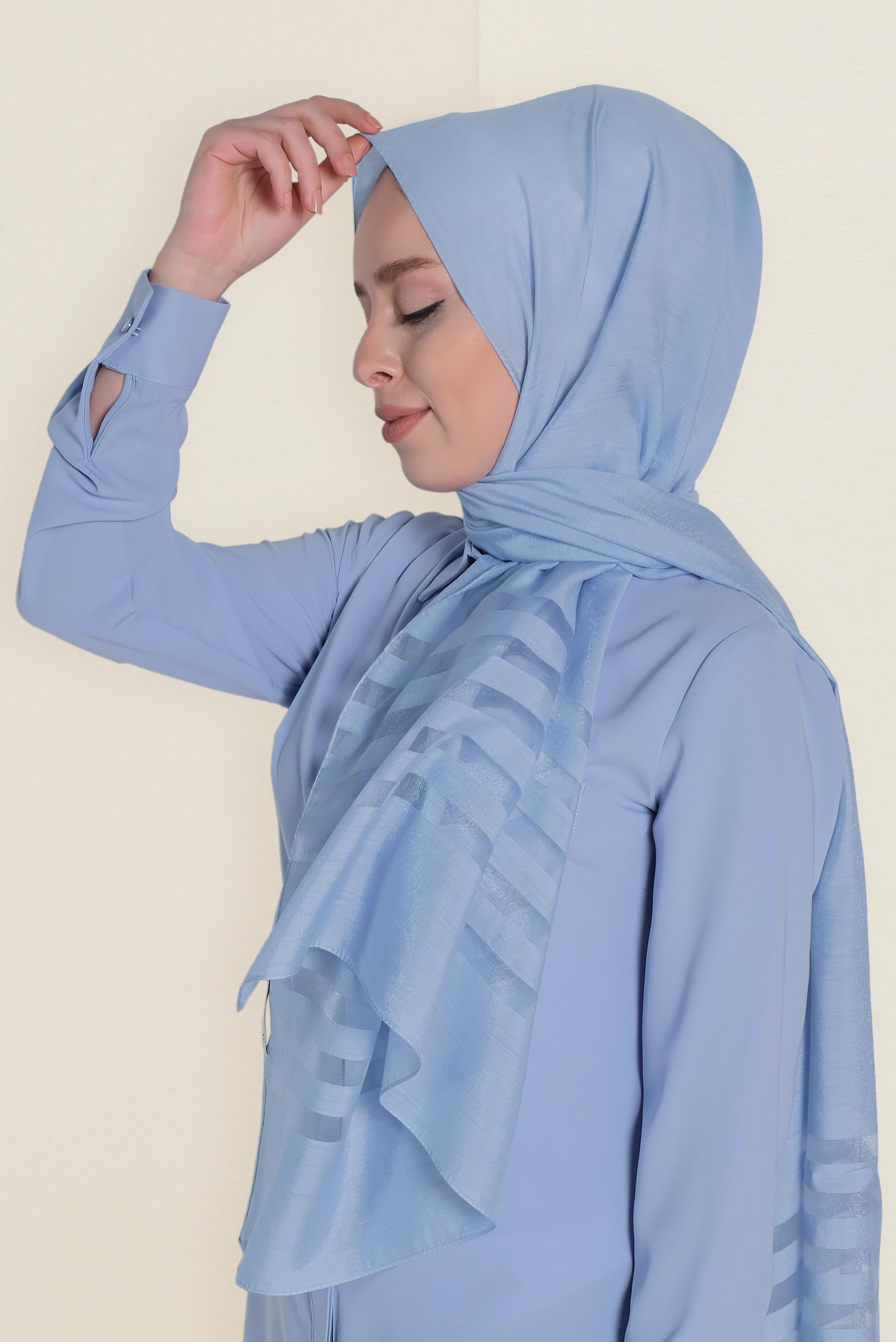 Vêtements hijab ÉCRUE 9950 ALVİNA TÜLLÜ ABİYE ŞAL