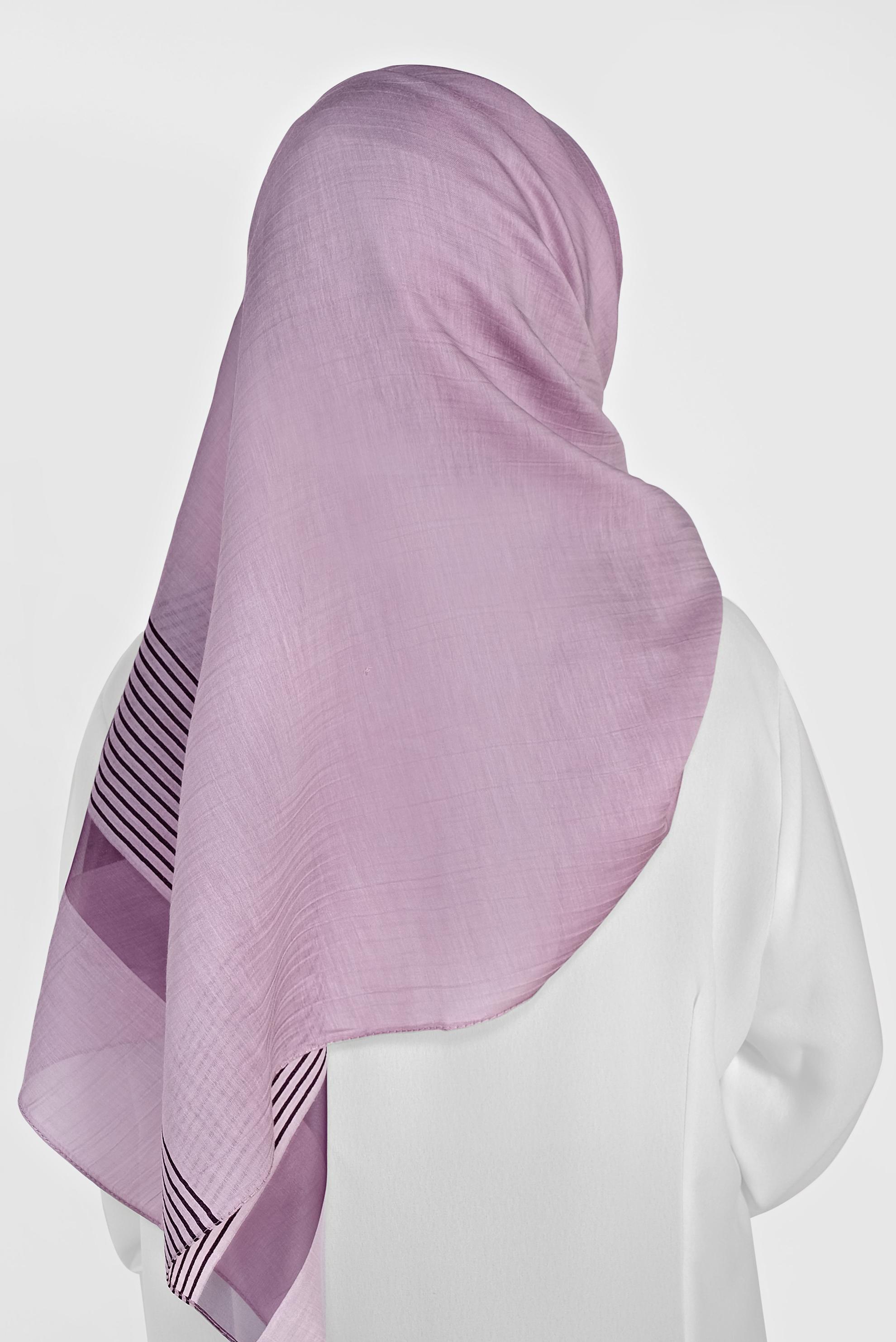 Vêtements hijab POURPRE 9951 ALVİNA TÜL ŞERİTLİ ABİYE ŞAL