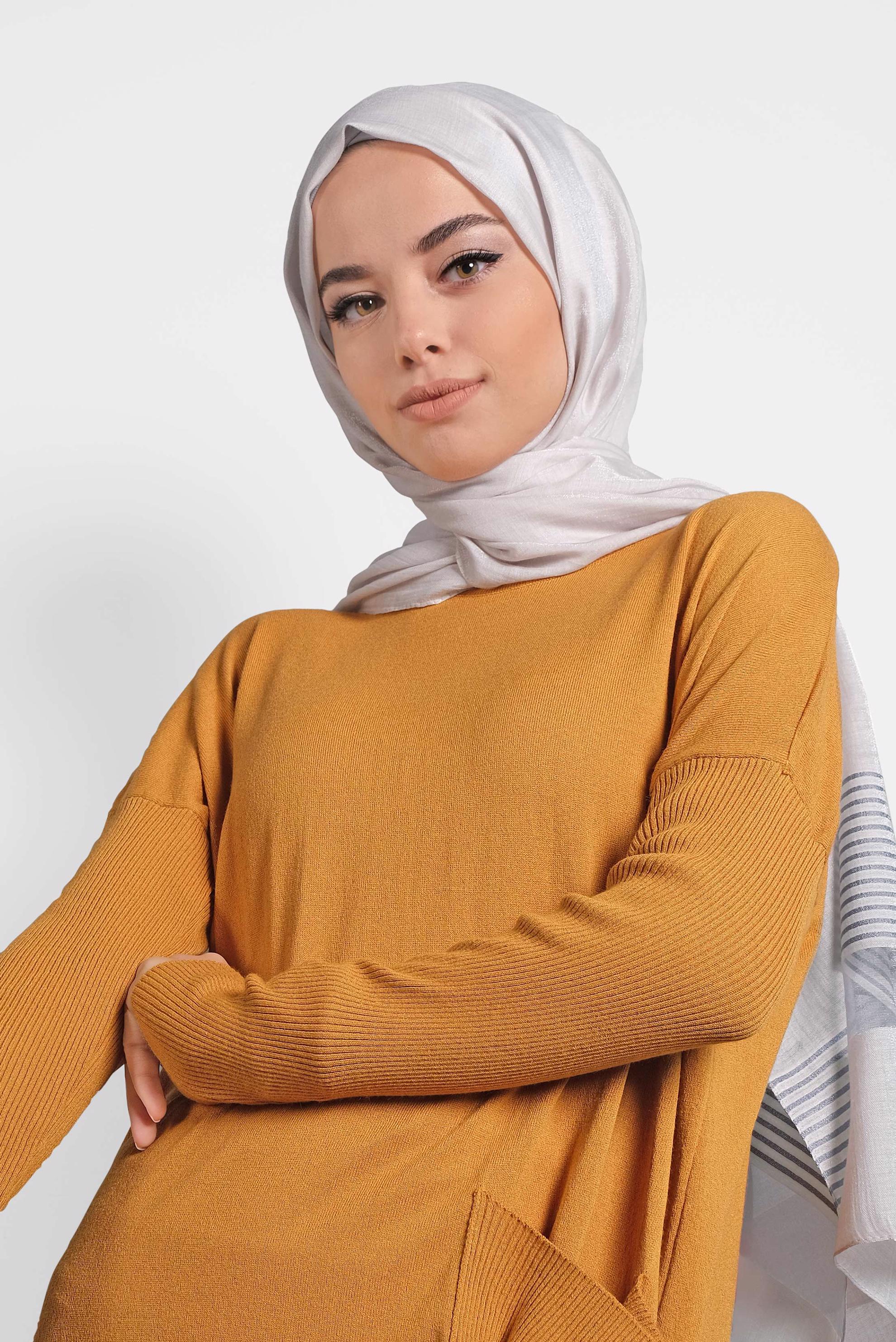 Vêtements hijab ARGENT 9951 ALVİNA TÜL ŞERİTLİ ABİYE ŞAL