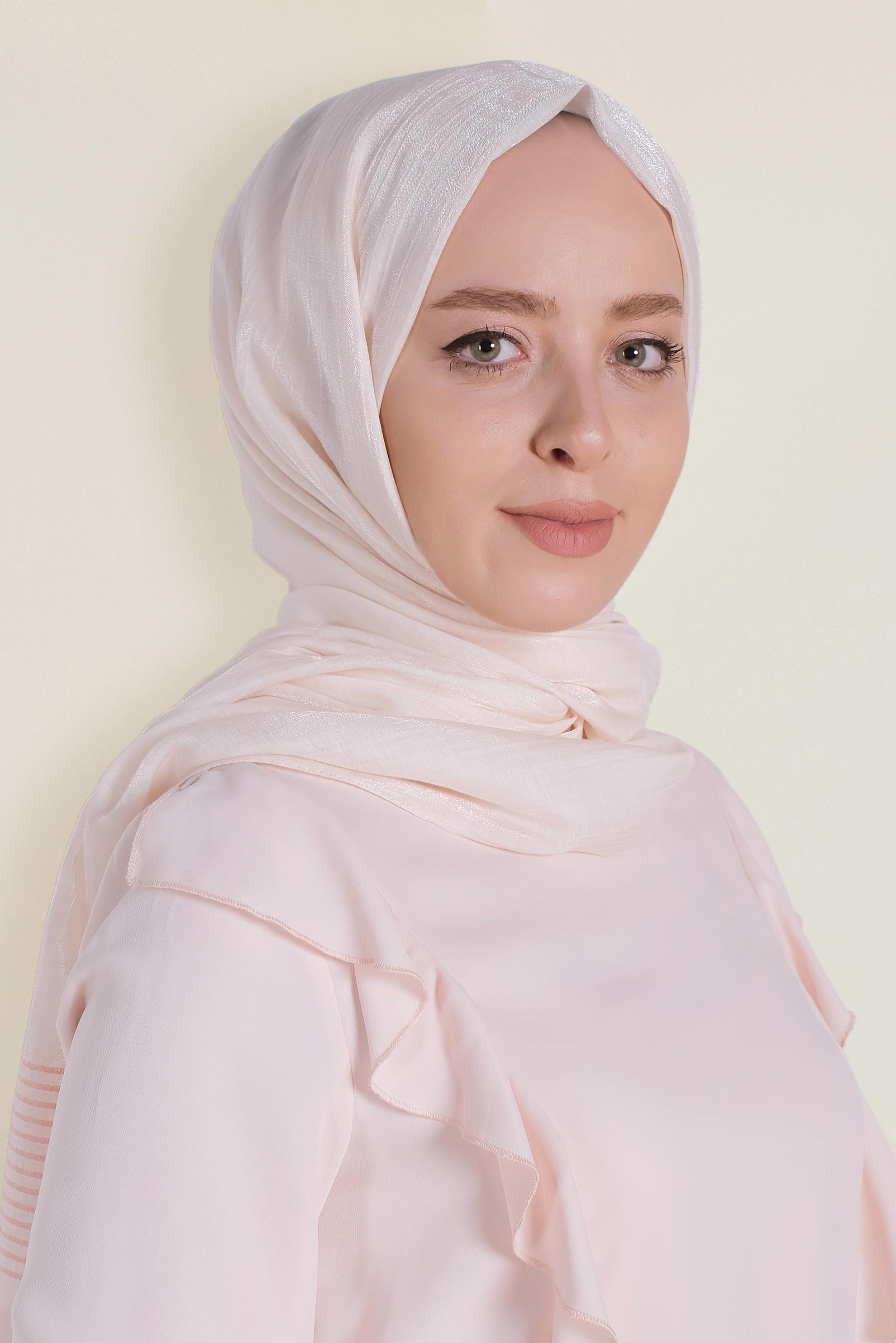 Hijab clothing PINK 9951 ALVİNA TÜL ŞERİTLİ ABİYE ŞAL