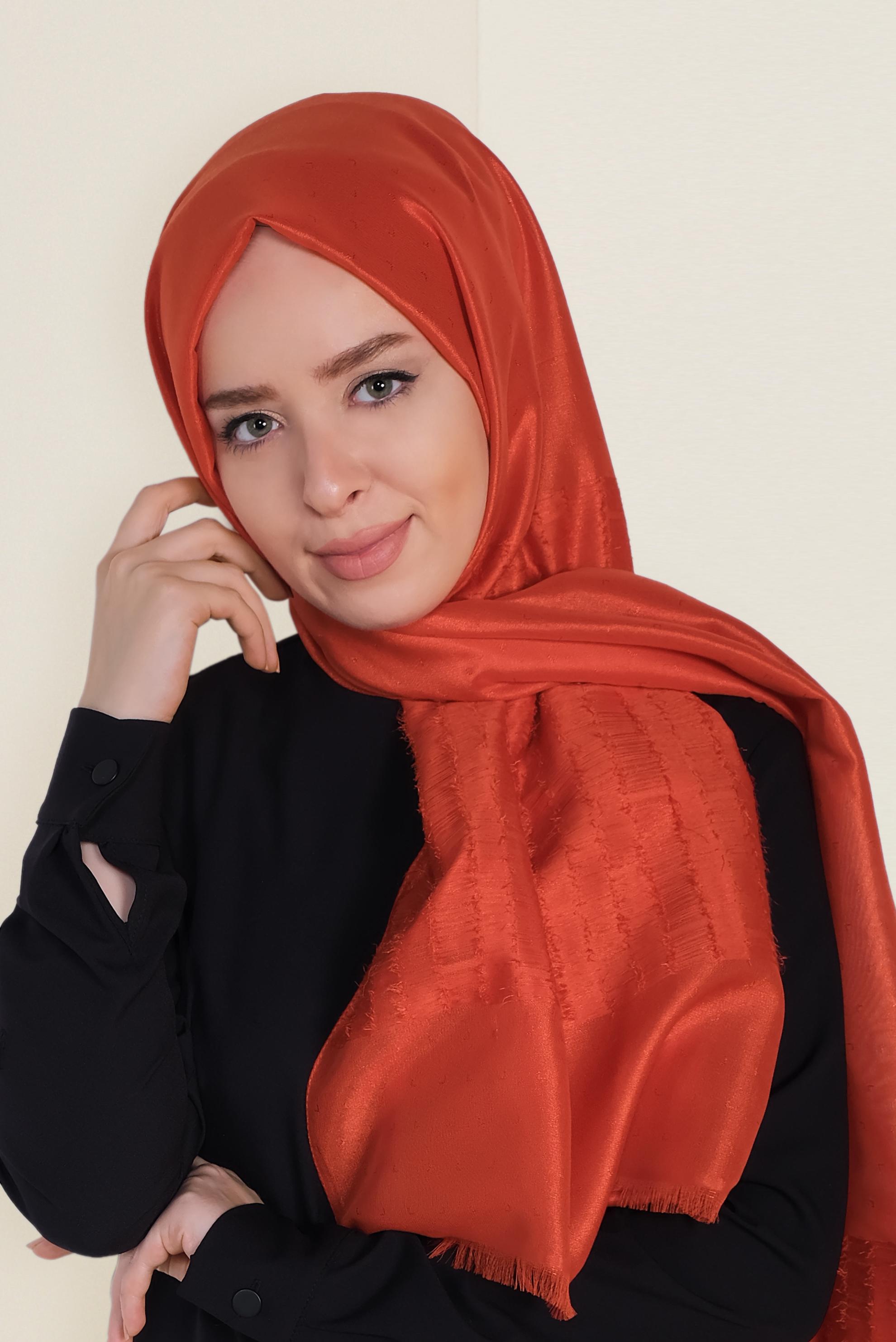 Vêtements hijab ORANGE 9953 ALVİNA TÜYLÜ ABİYE ŞAL