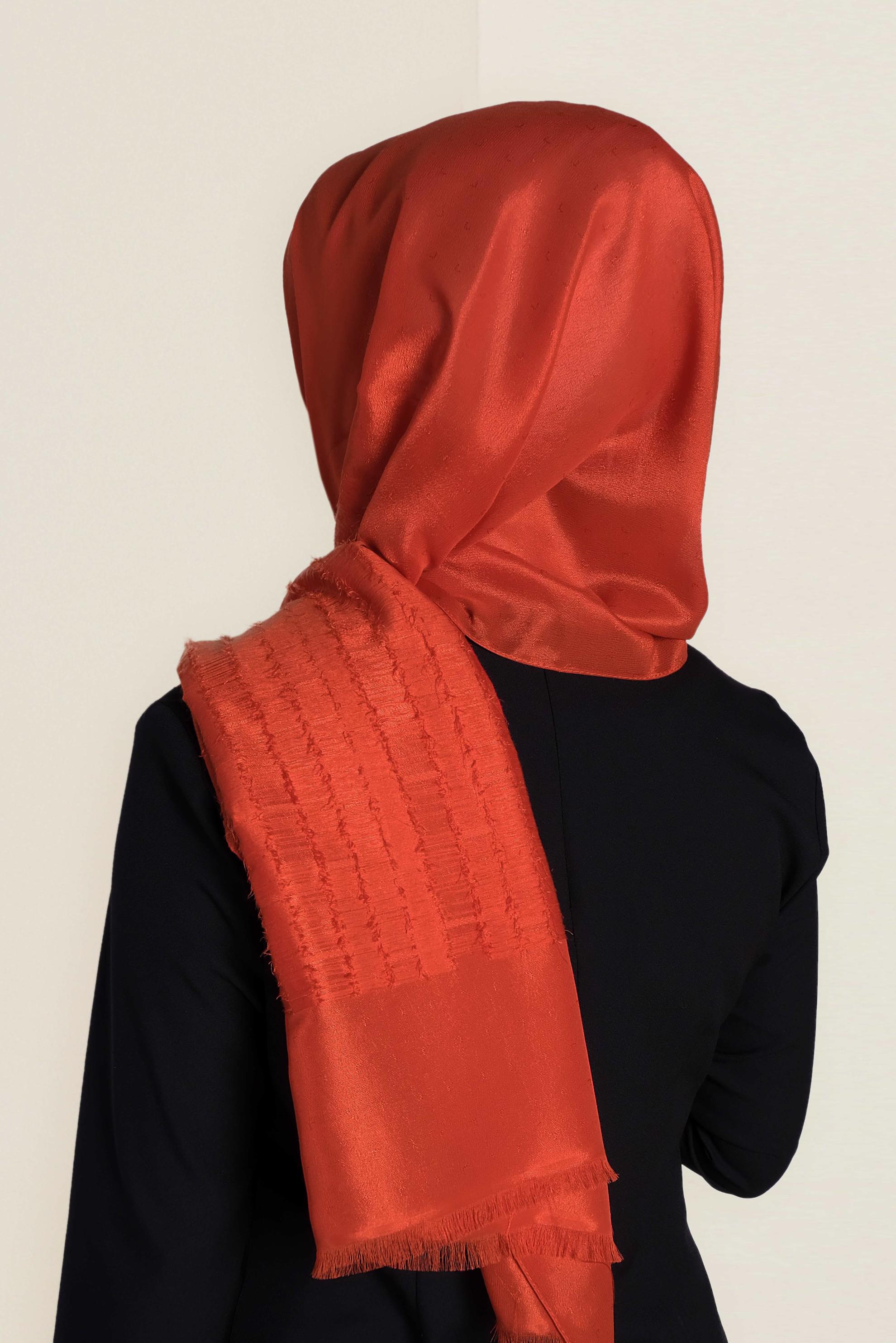 Vêtements hijab ORANGE 9953 ALVİNA TÜYLÜ ABİYE ŞAL