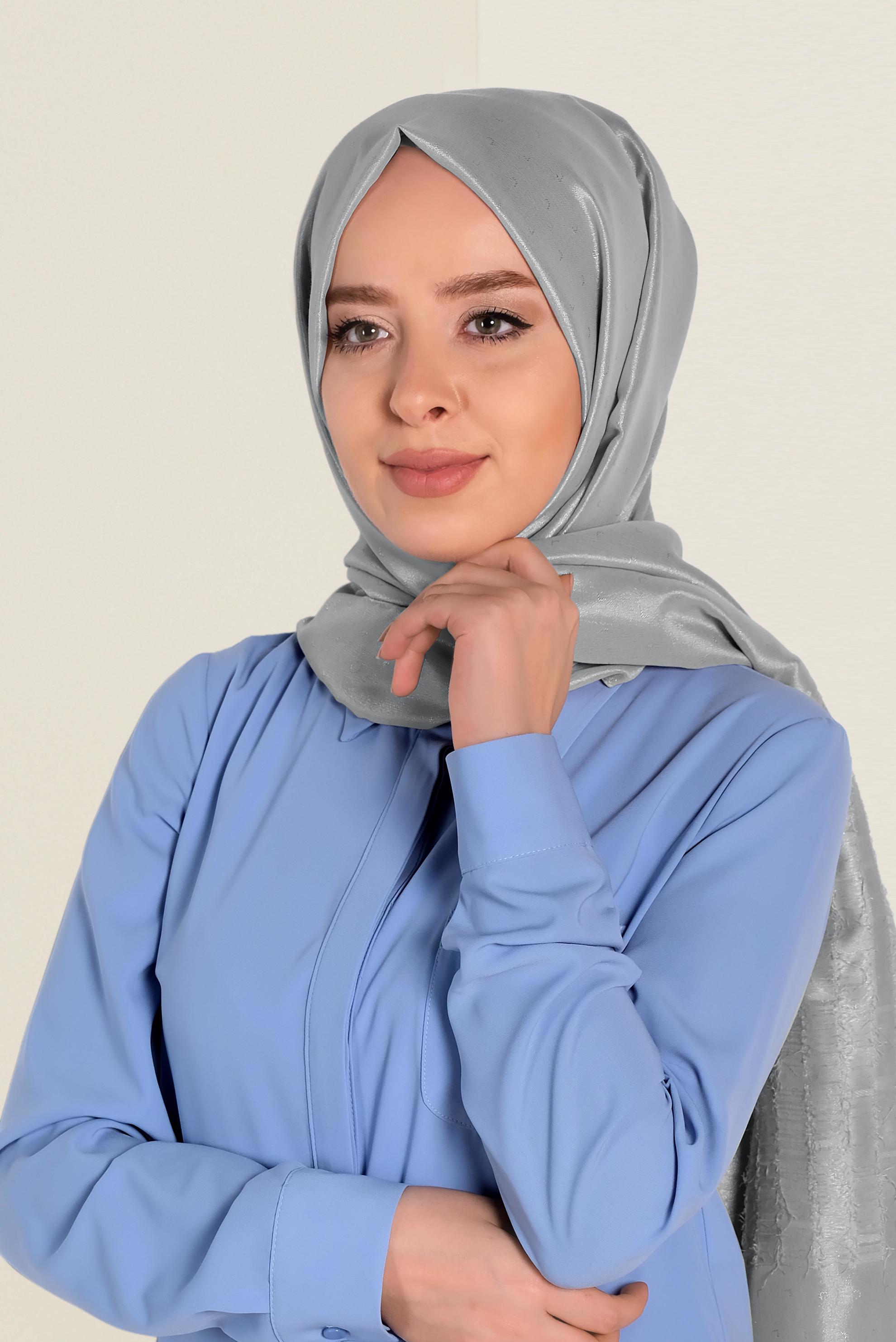 Hijab clothing SILVER 9953 ALVİNA TÜYLÜ ABİYE ŞAL