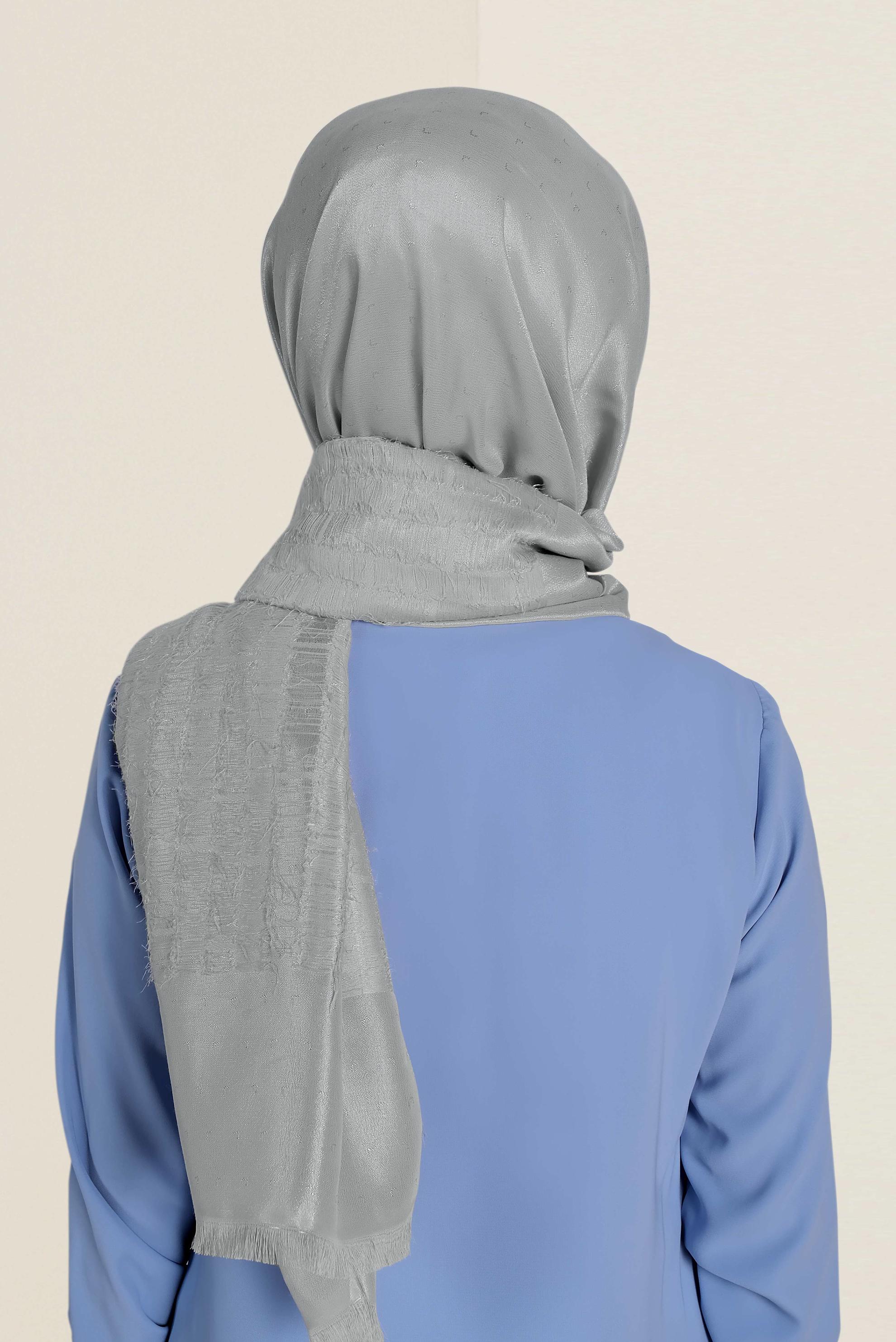 Hijab clothing SILVER 9953 ALVİNA TÜYLÜ ABİYE ŞAL