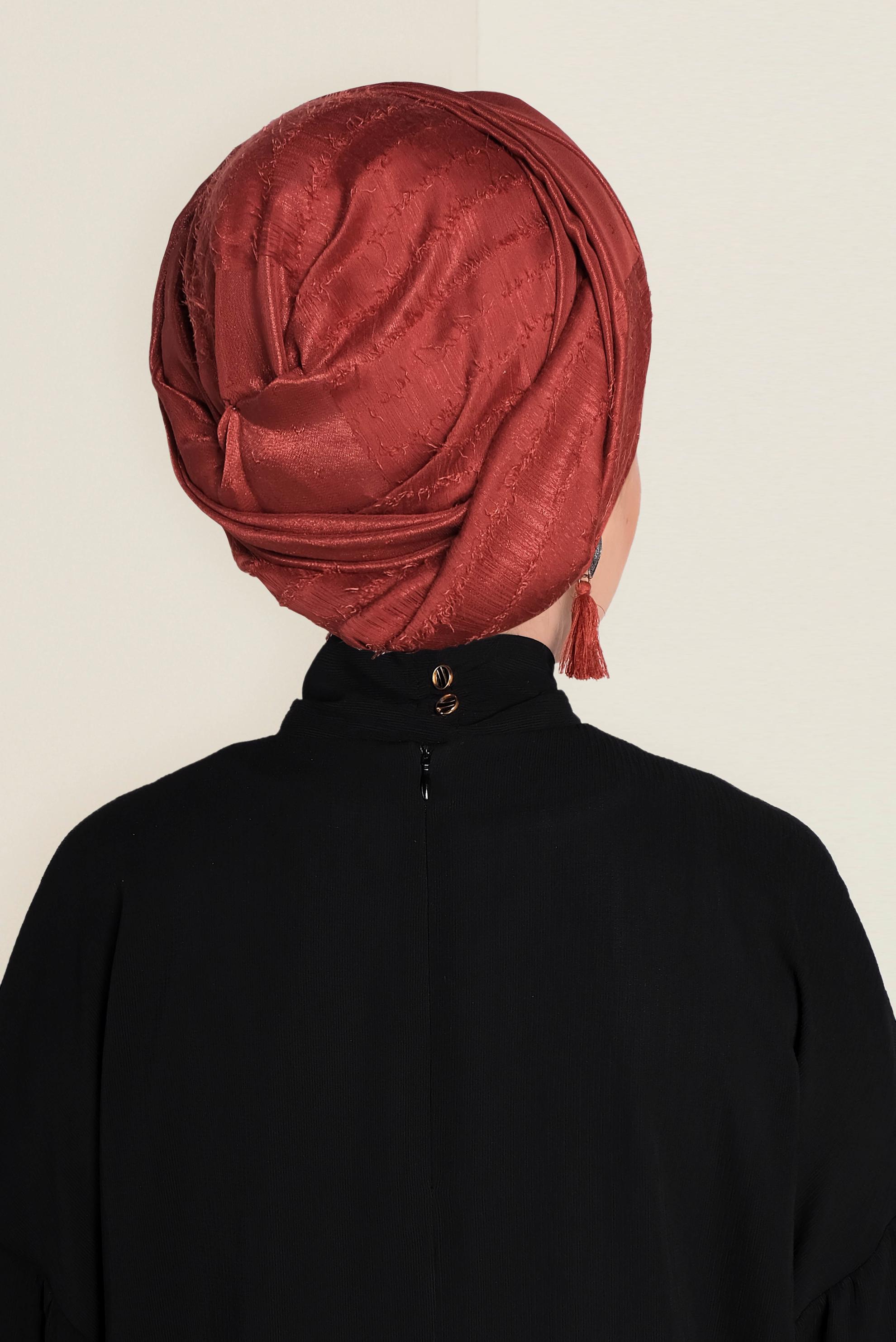 Vêtements hijab ORANGE 9953 ALVİNA TÜYLÜ ABİYE ŞAL