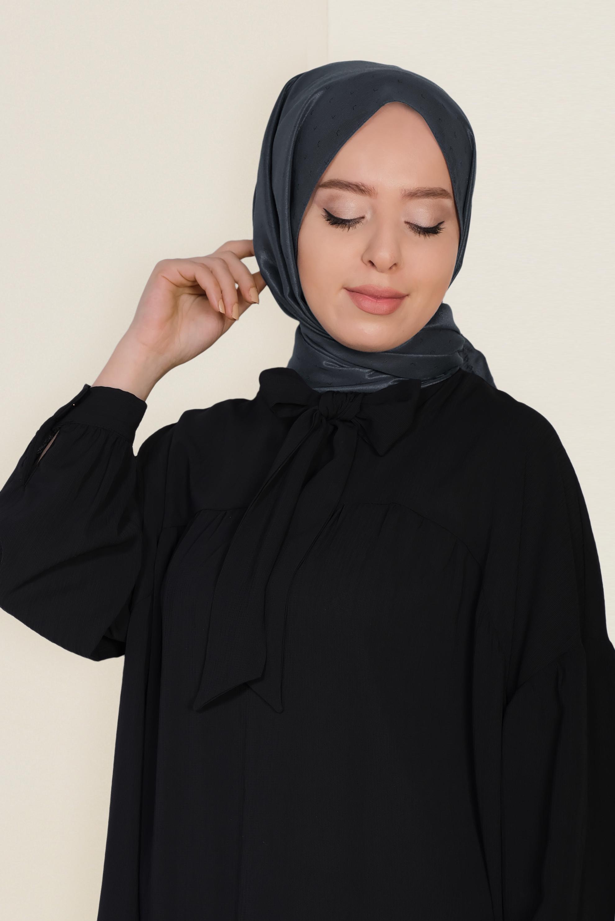 Vêtements hijab GRIS 9953 ALVİNA TÜYLÜ ABİYE ŞAL