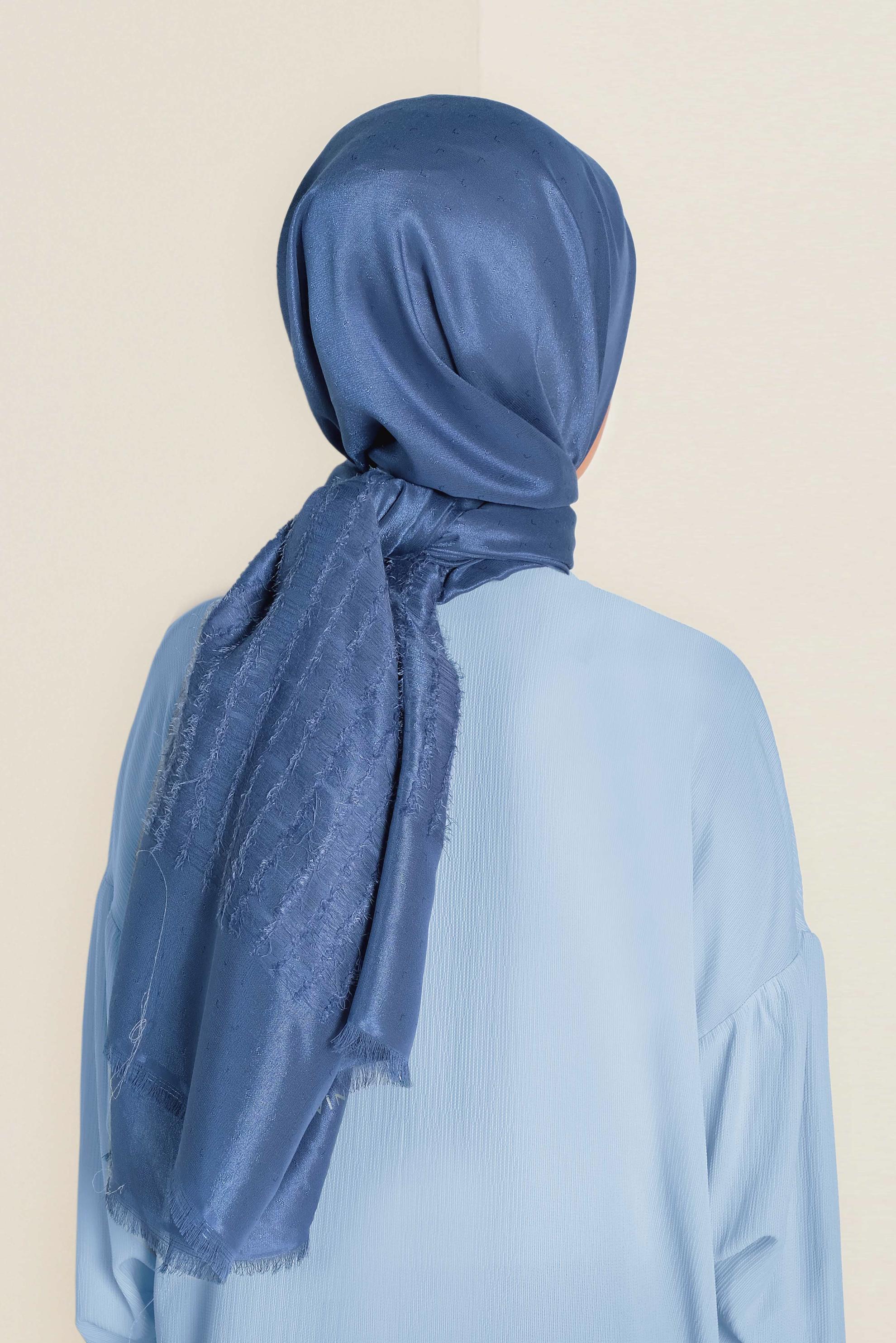 Hijab clothing NAVY BLUE 9953 ALVİNA TÜYLÜ ABİYE ŞAL