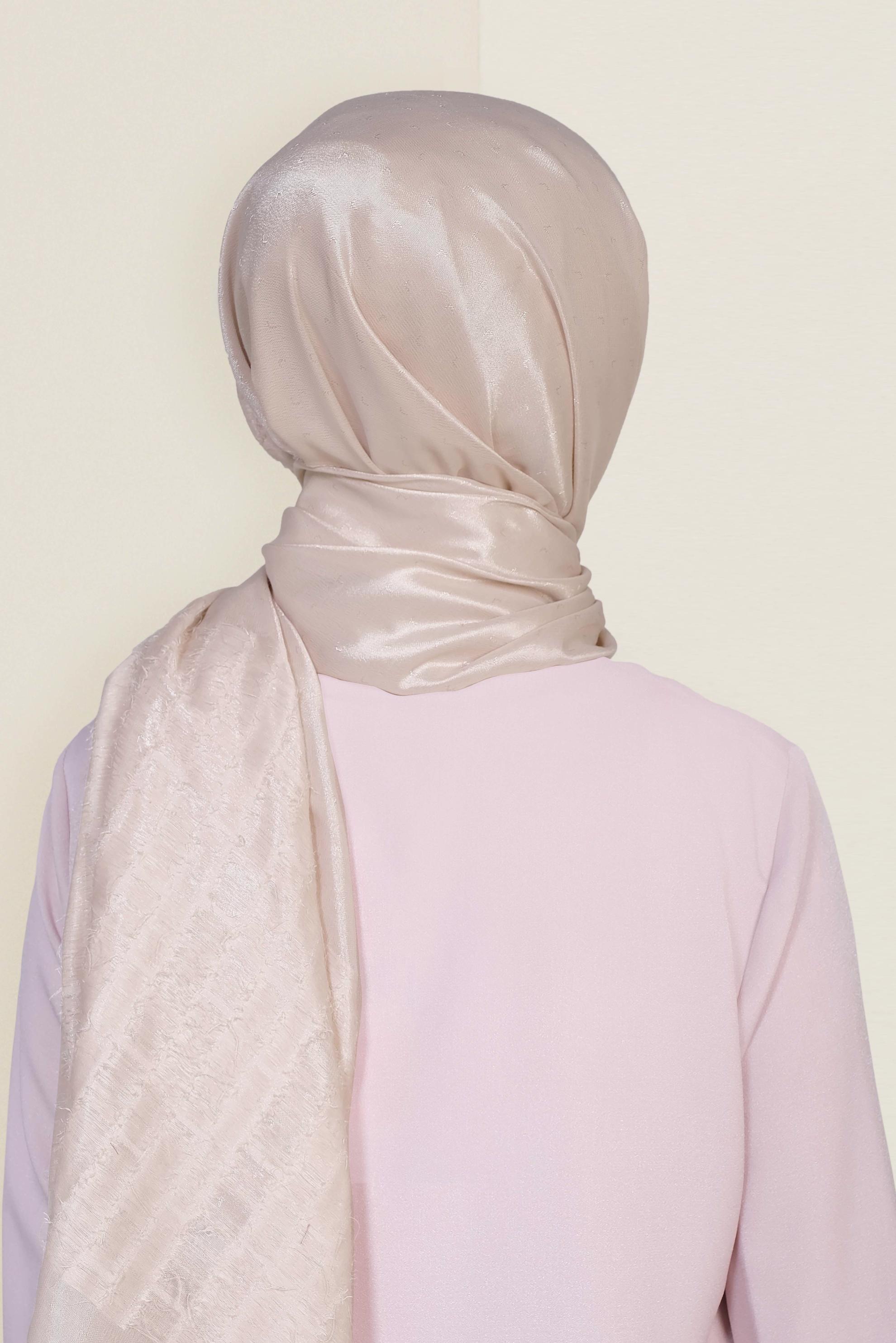 Vêtements hijab BEIGE 9953 ALVİNA TÜYLÜ ABİYE ŞAL