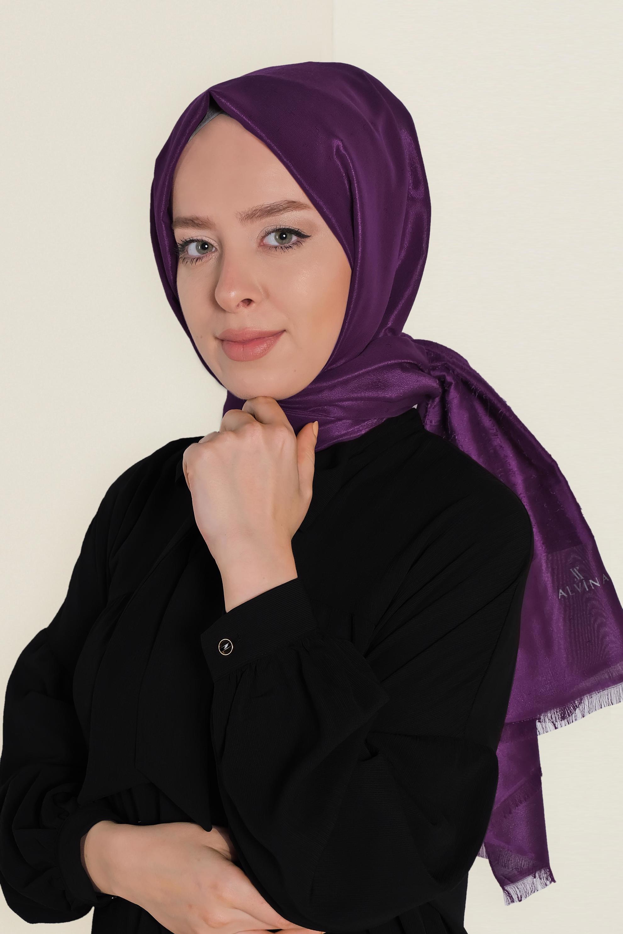 Hijab clothing PURPLE 9953 ALVİNA TÜYLÜ ABİYE ŞAL