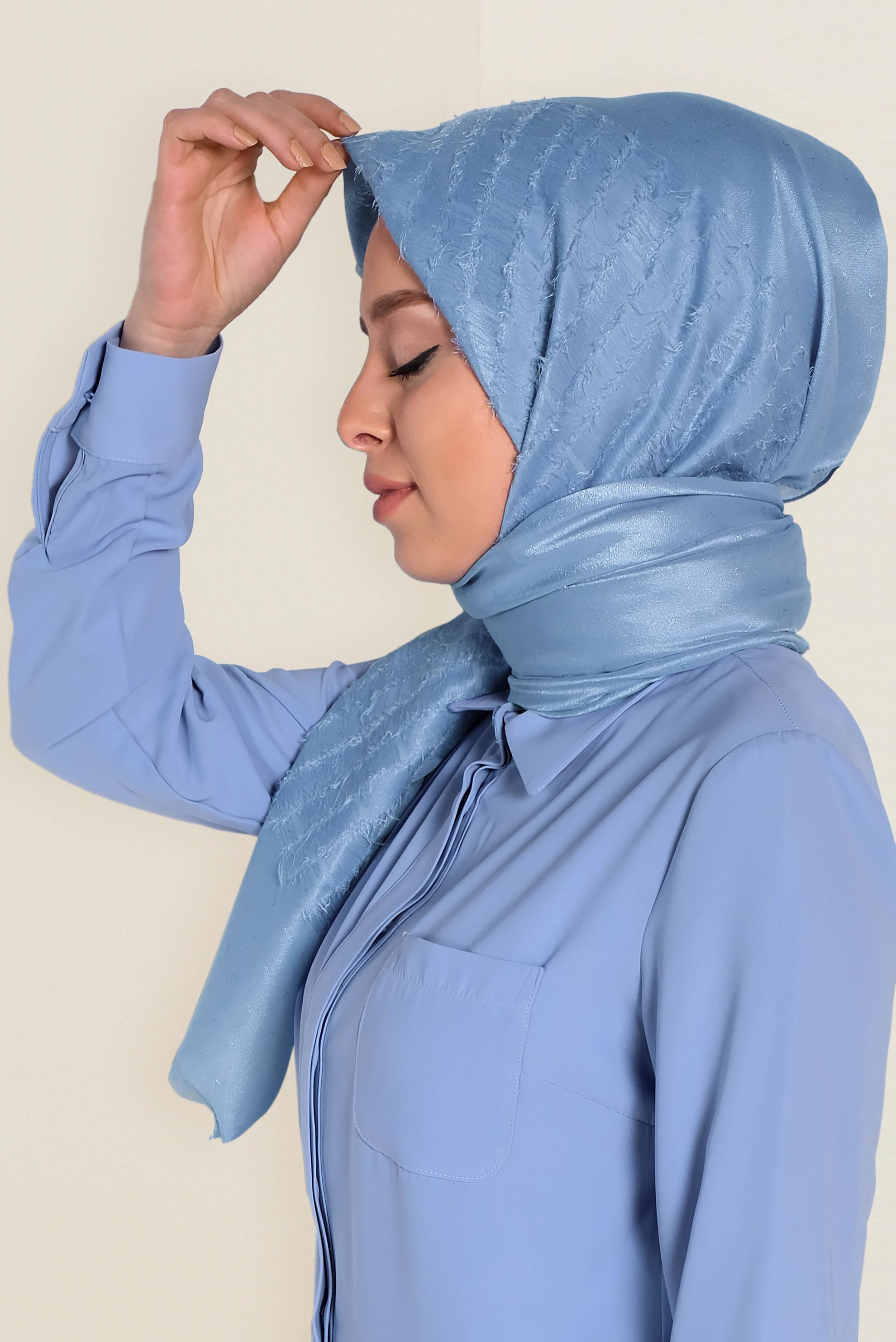 Hijab clothing BLUE 9953 ALVİNA TÜYLÜ ABİYE ŞAL