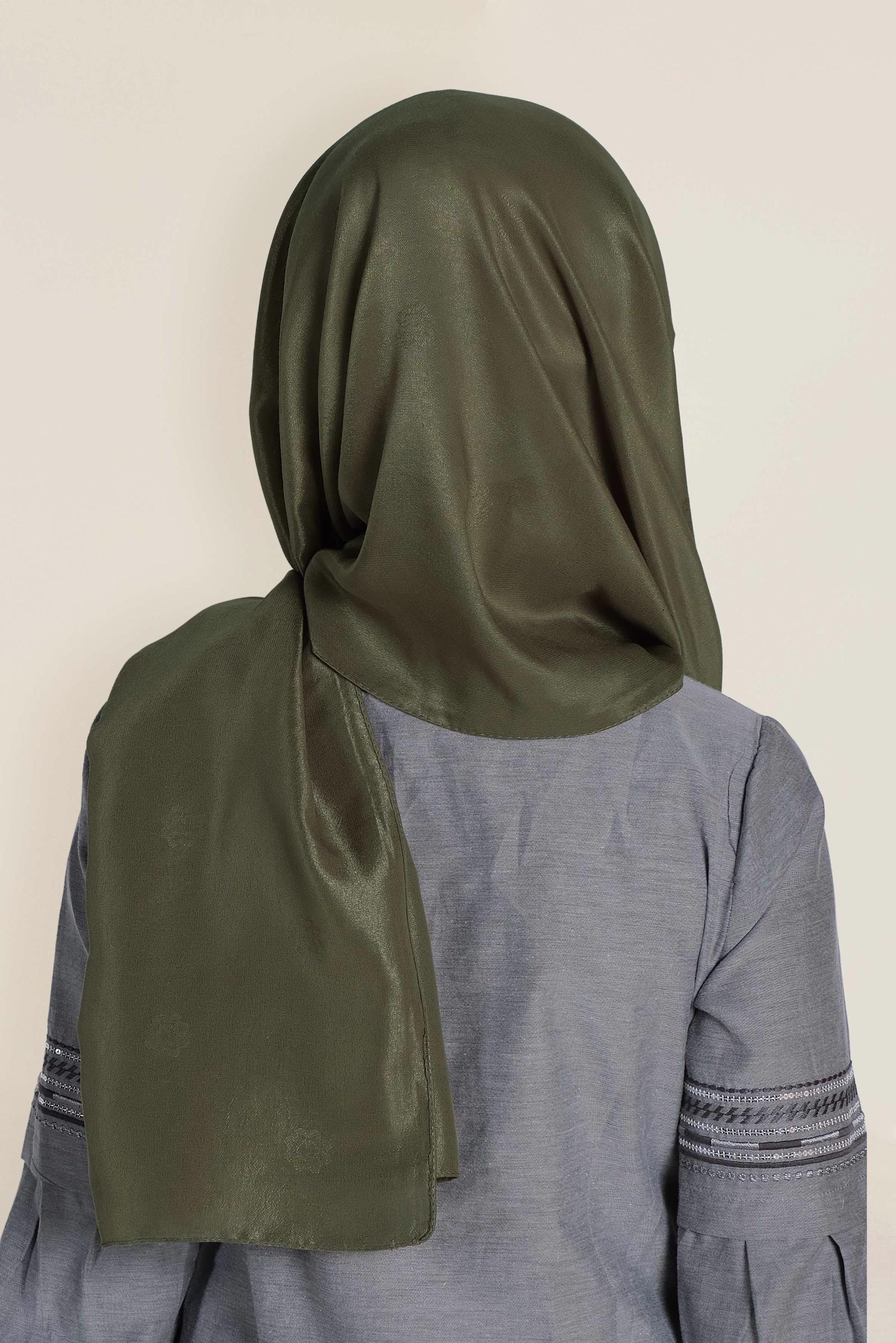 Tesettür giyim HAKİ 9954 ALVİNA GÖLGE DESEN ŞAL