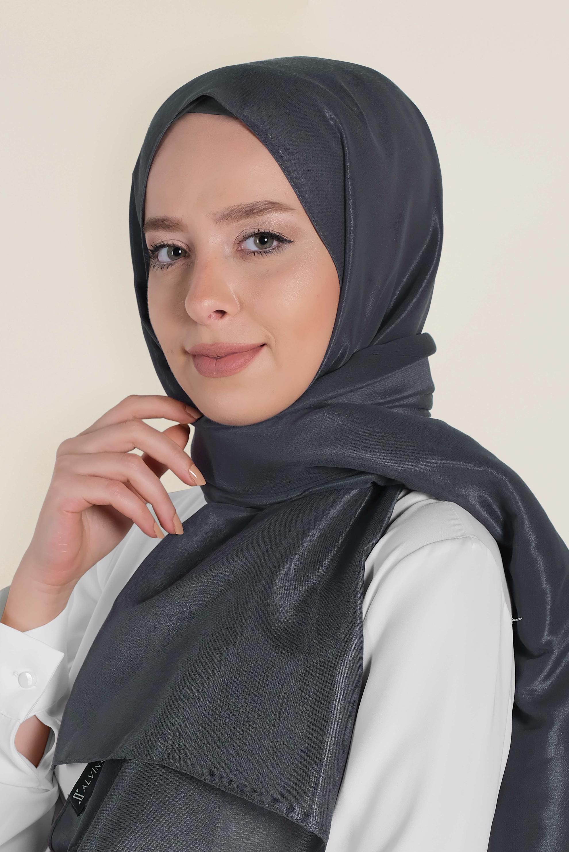 Tesettür giyim GRİ 9954 ALVİNA GÖLGE DESEN ŞAL
