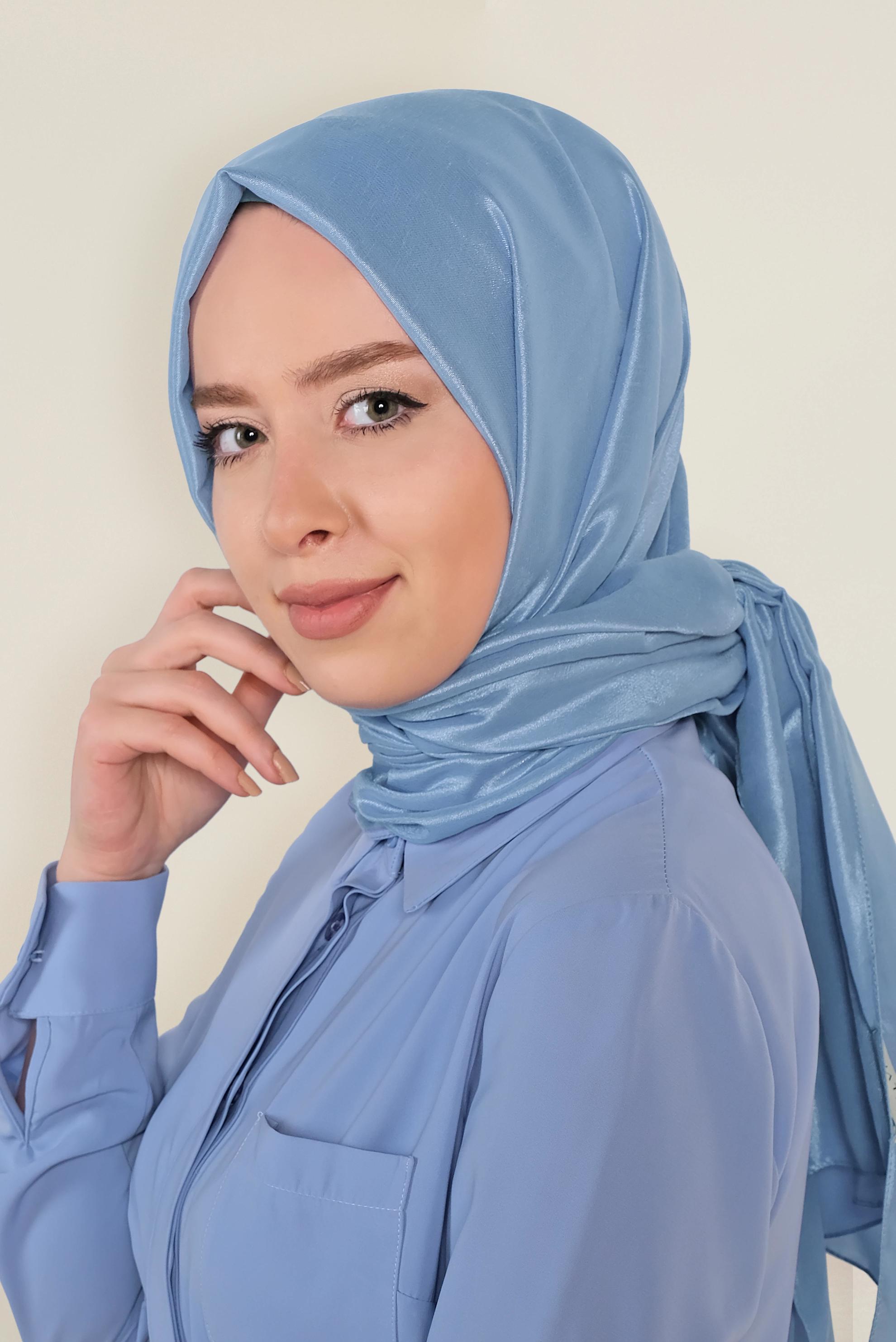 Tesettür giyim MAVİ 9954 ALVİNA GÖLGE DESEN ŞAL