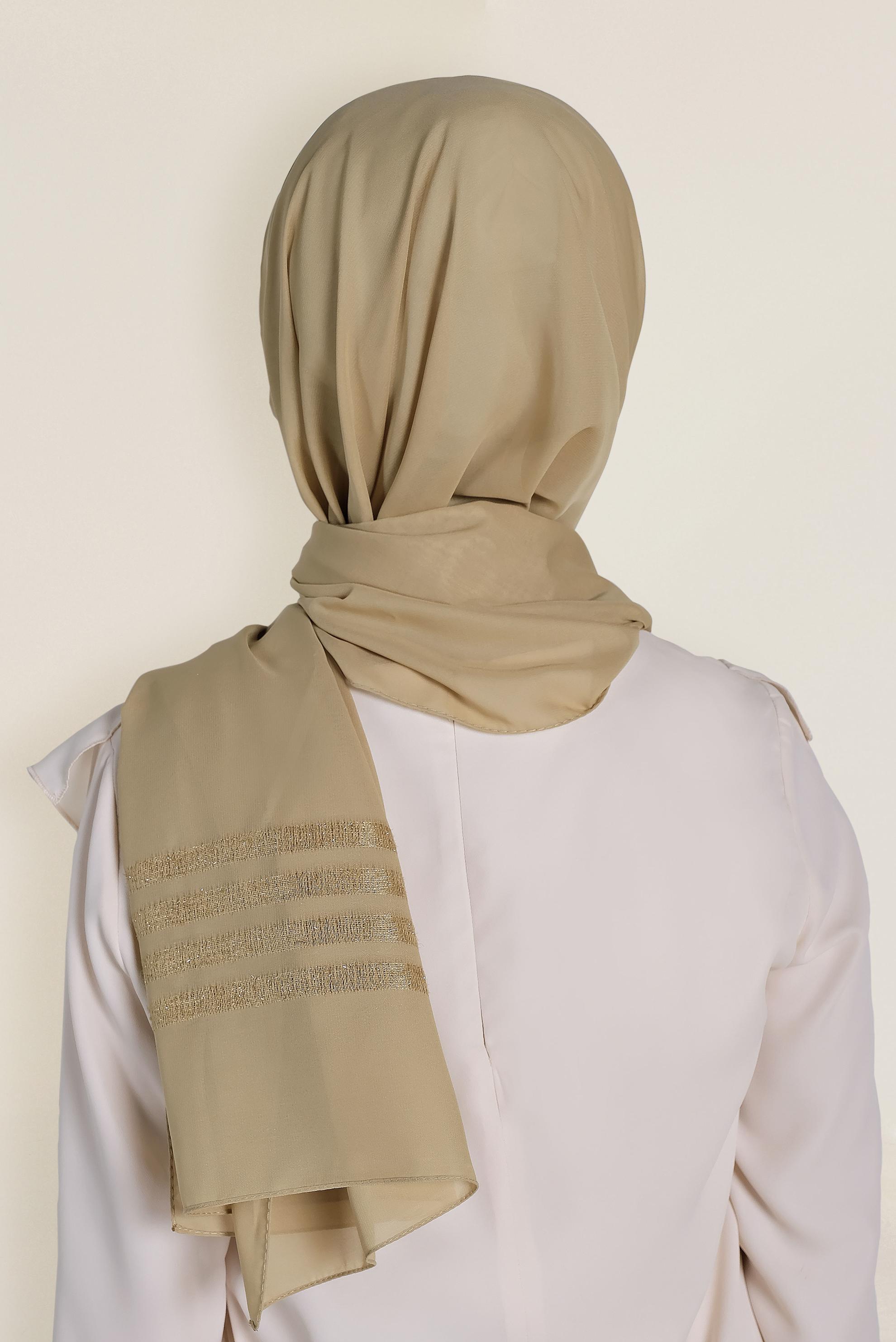 Tesettür giyim ALTIN 9955 ALVİNA SİM ŞERİT ŞAL