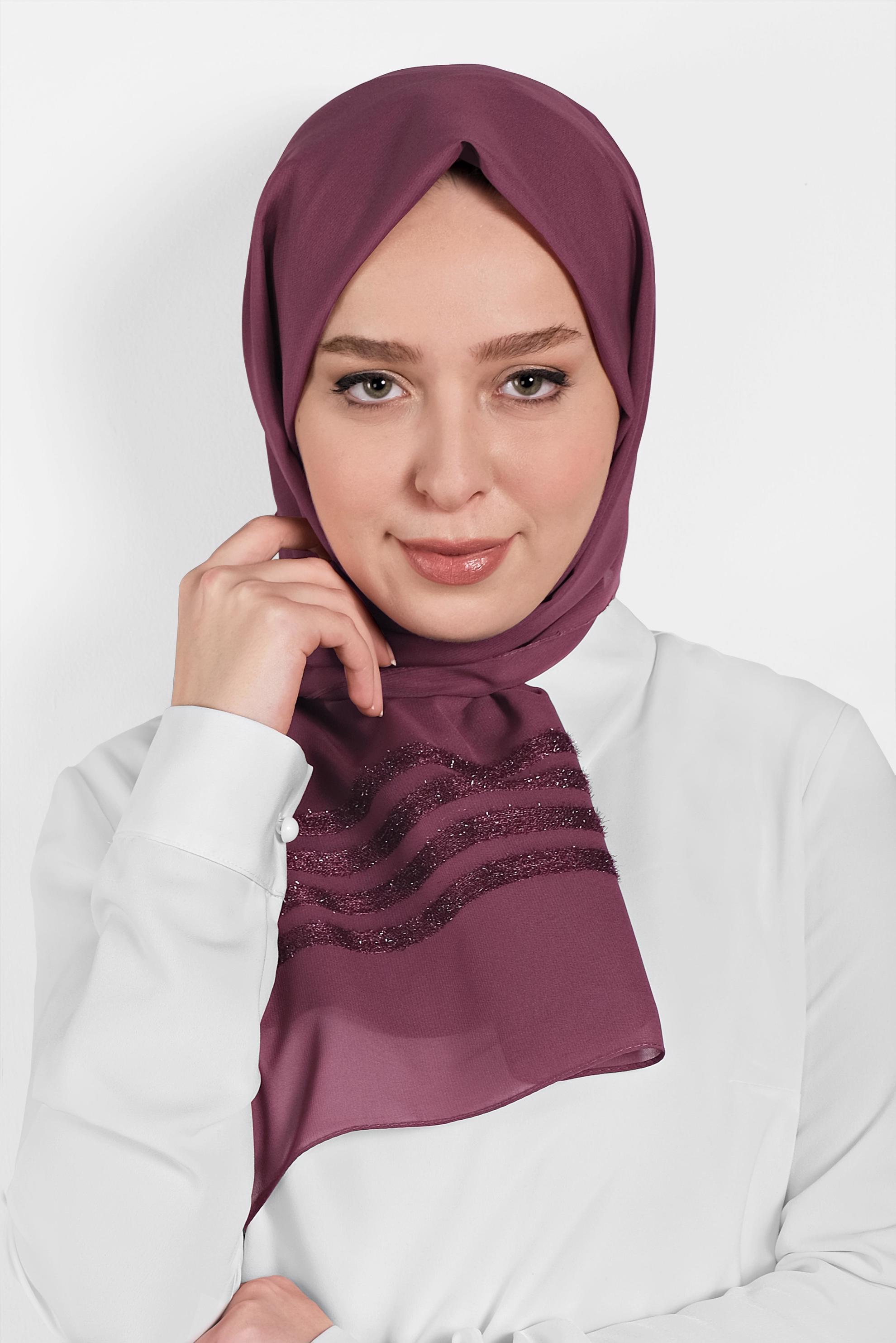 Tesettür giyim MÜRDÜM 9955 ALVİNA SİM ŞERİT ŞAL