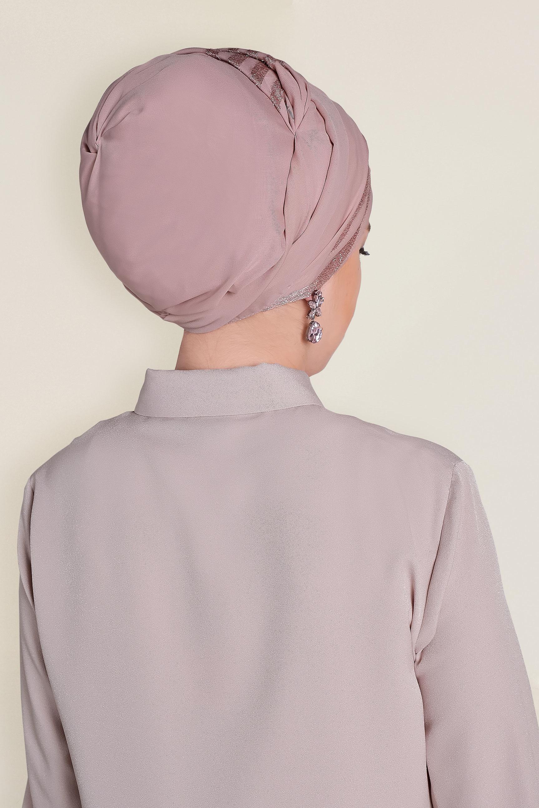 Tesettür giyim PUDRA 9955 ALVİNA SİM ŞERİT ŞAL