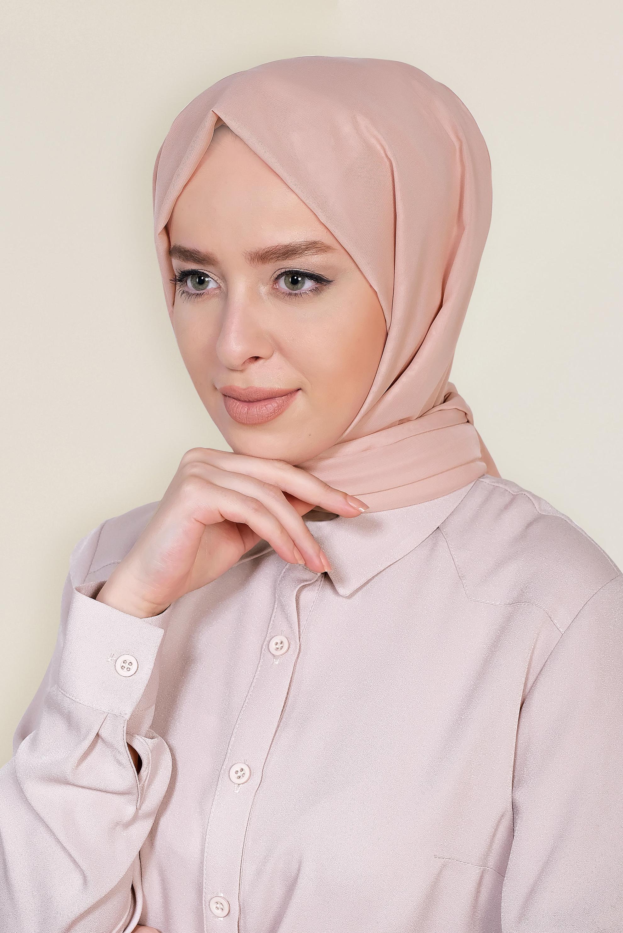 Tesettür giyim PUDRA 9955 ALVİNA SİM ŞERİT ŞAL