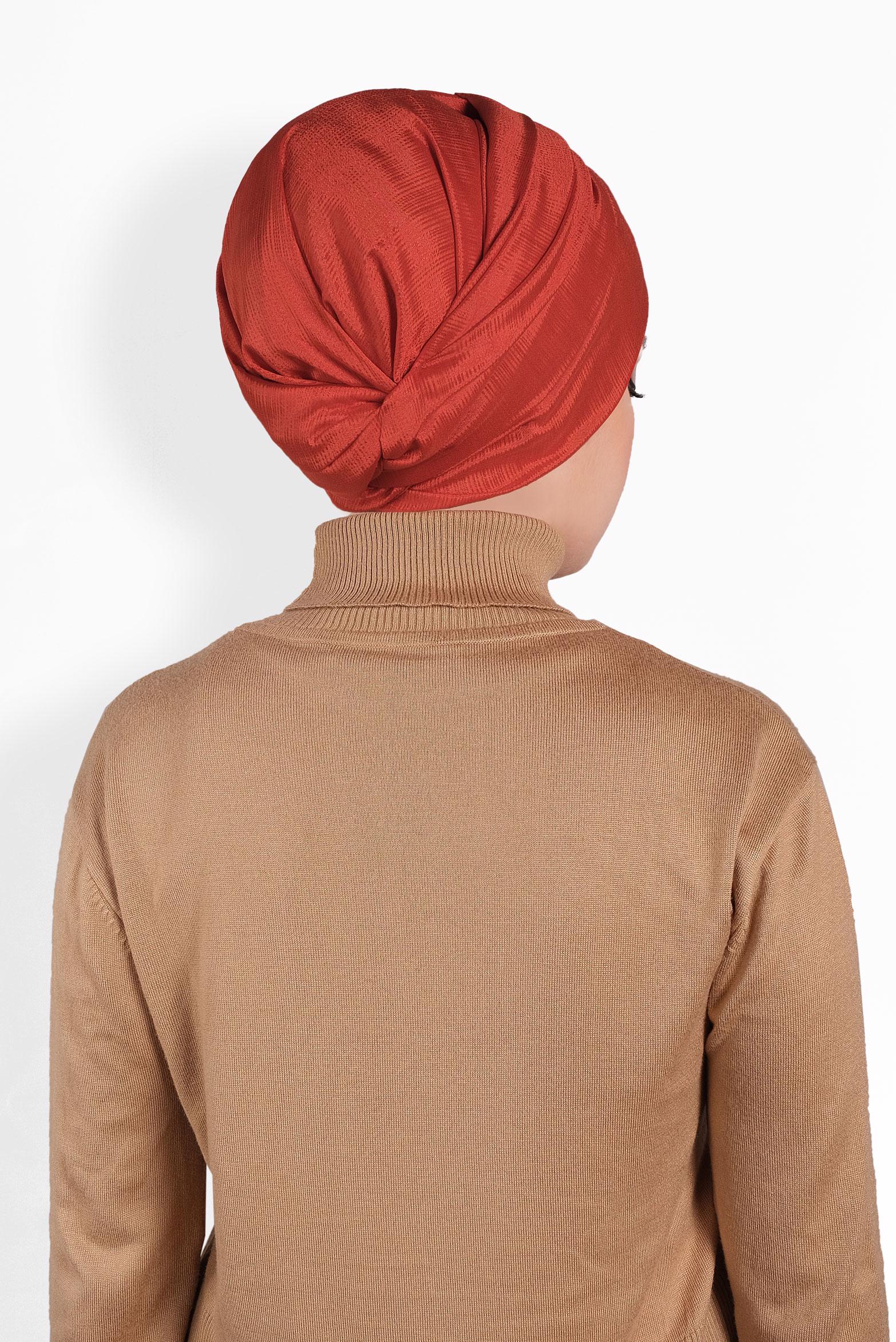 Tesettür giyim TURUNCU 9956 ALVİNA KIRÇILLI ŞAL